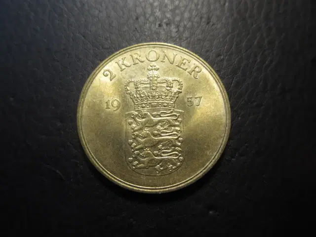 2 kroner 1957 unc kv 0