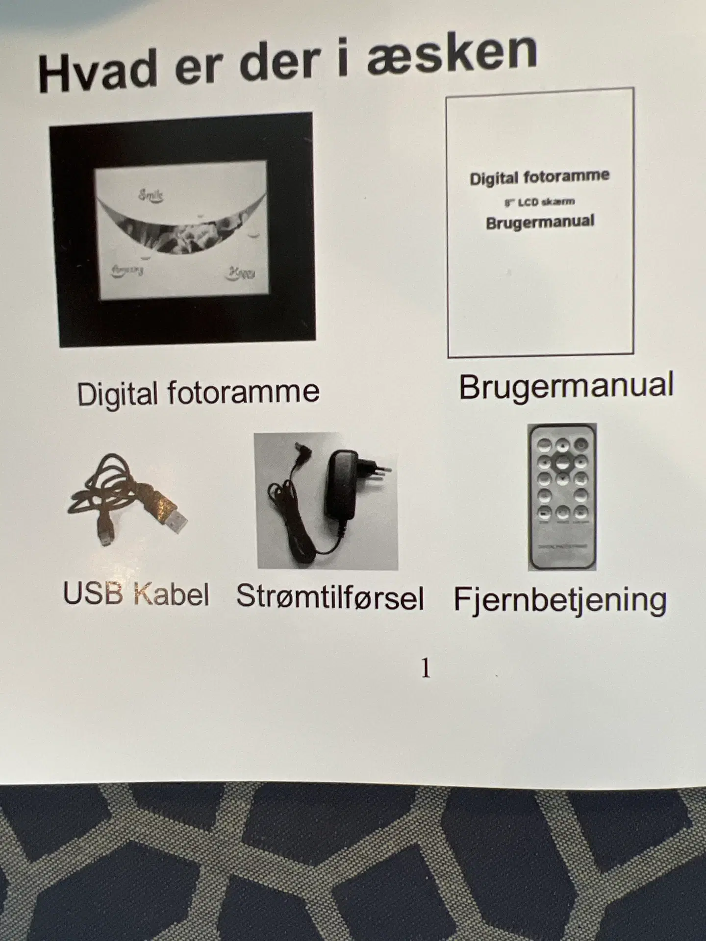 Digital fotoramme 8'' LCD skærm