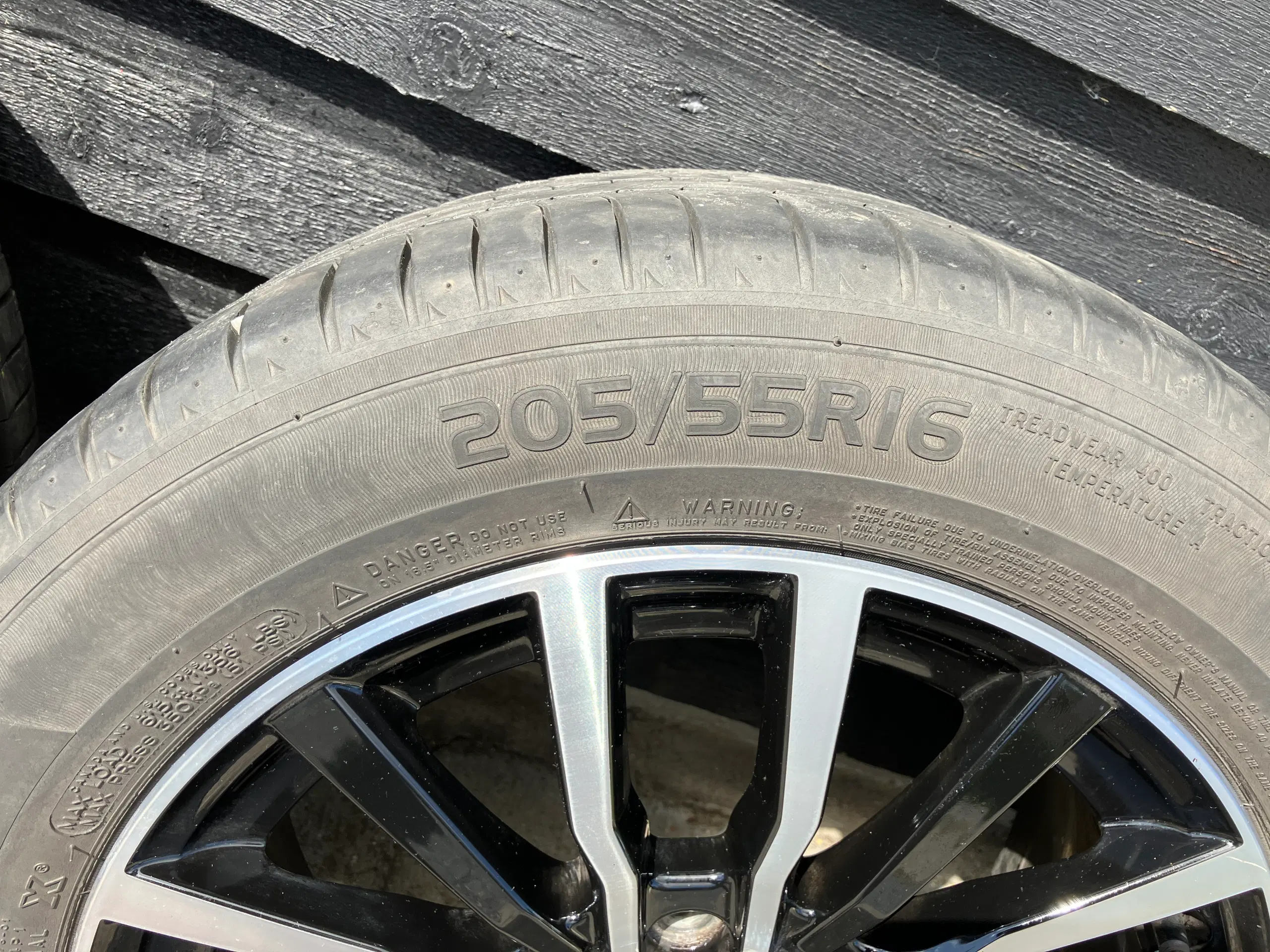 4 stk alufælge 205/55/R16  Krydsmål 5 x 108