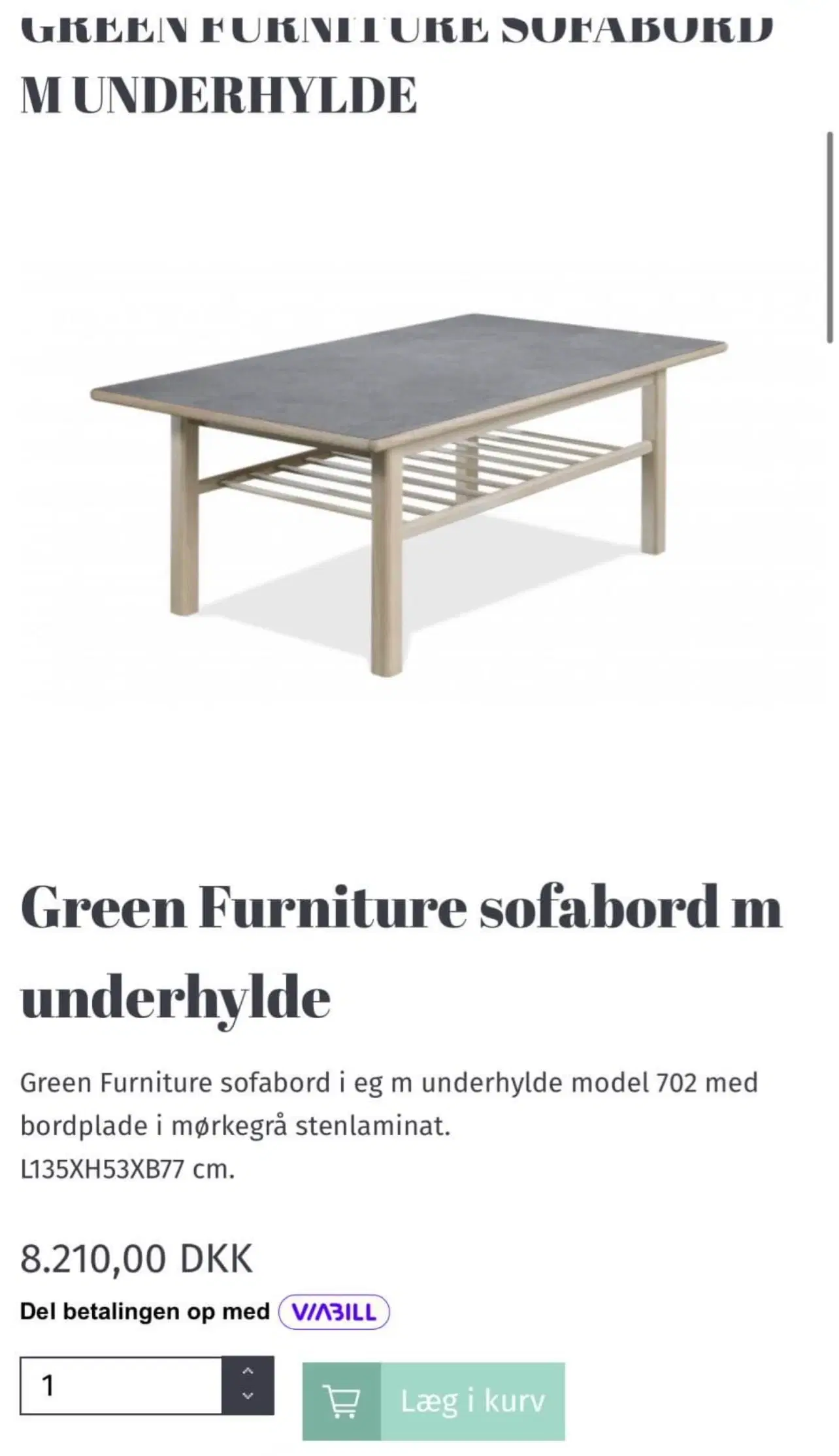 Green Furniture sofabord