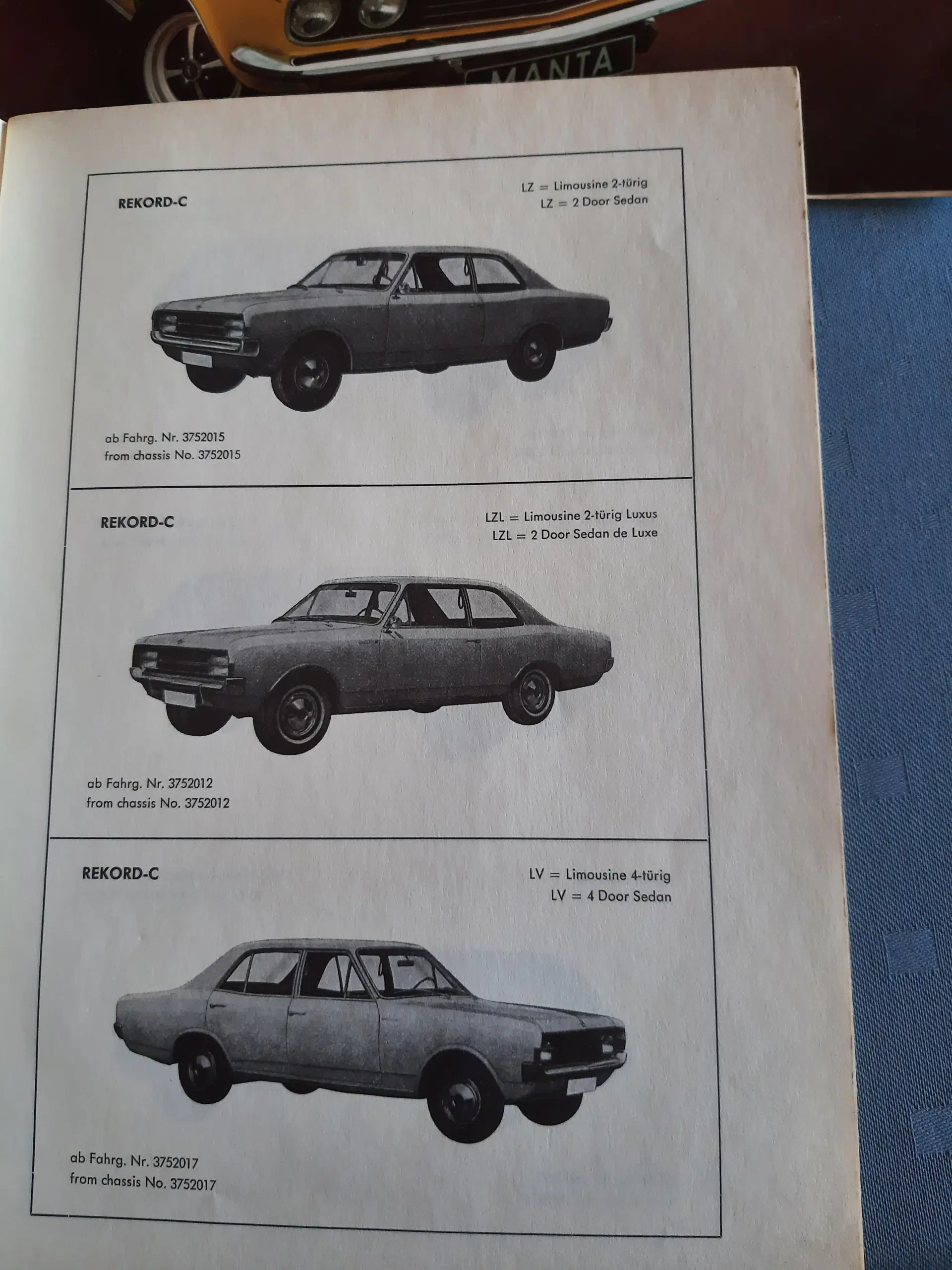 OPEL  brochure og reservedele katalog