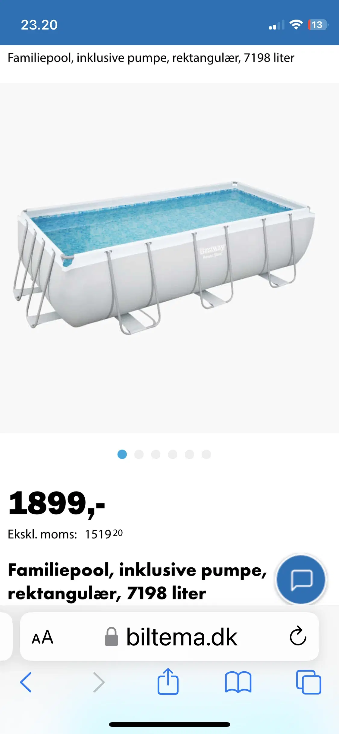 Fin 7200 liter Pool