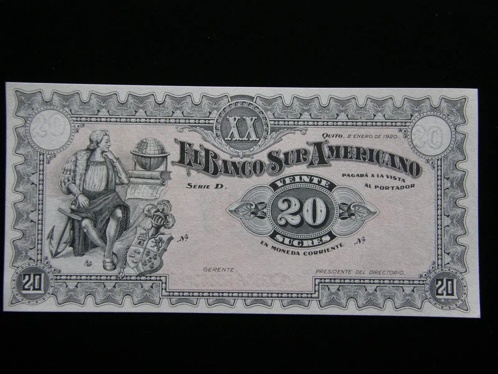 Ecuador  20 Sucres  1920  P-S253a  Unc