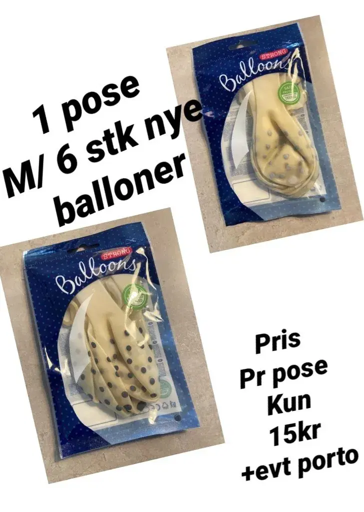 Nye poser balloner 6stk pr pose