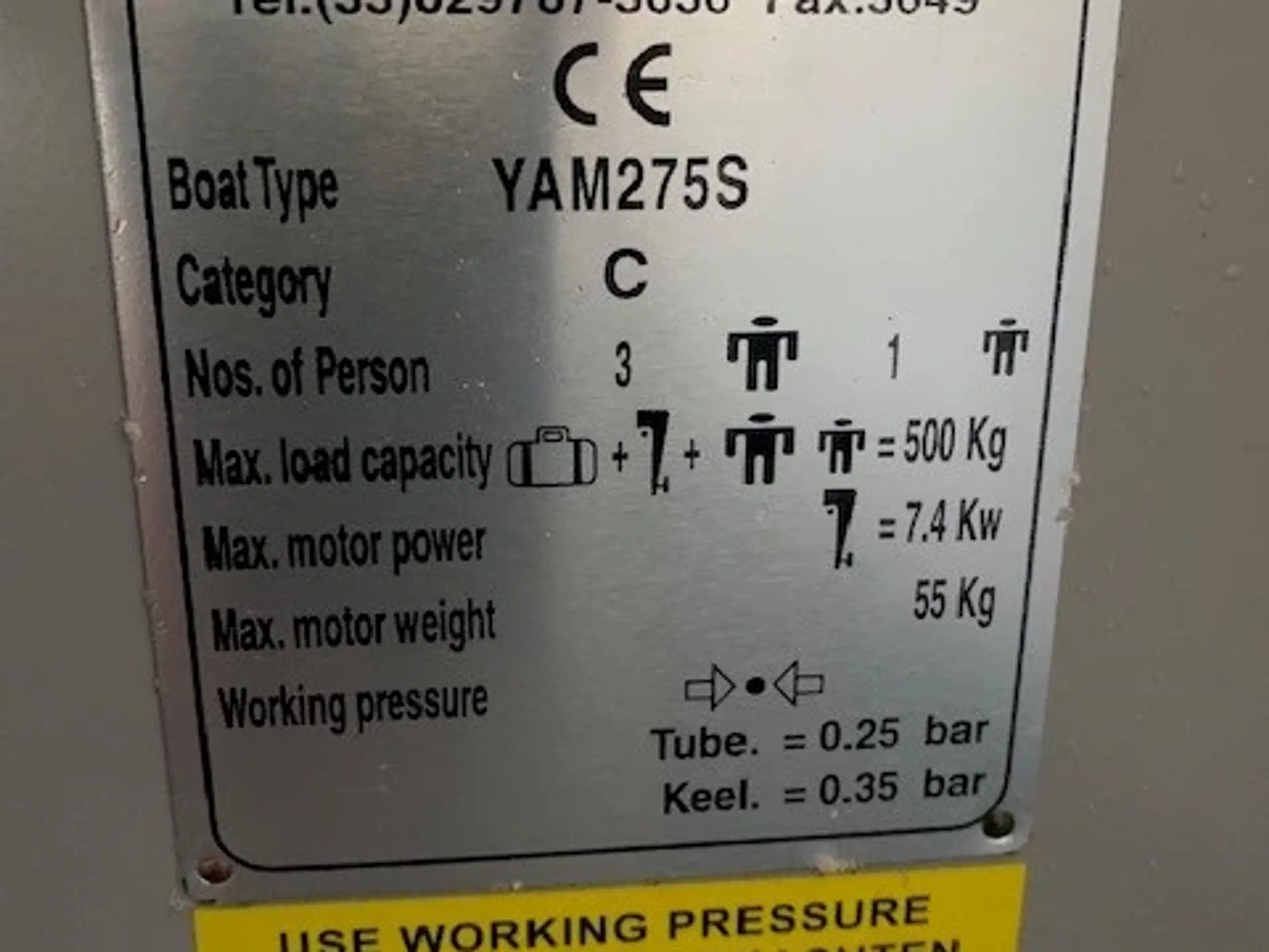 Gummibåd YAM 275S - Som ny