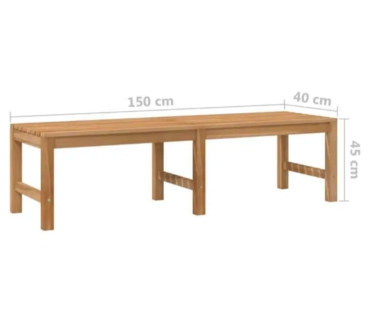 Havebænk 150 cm massivt teaktræ