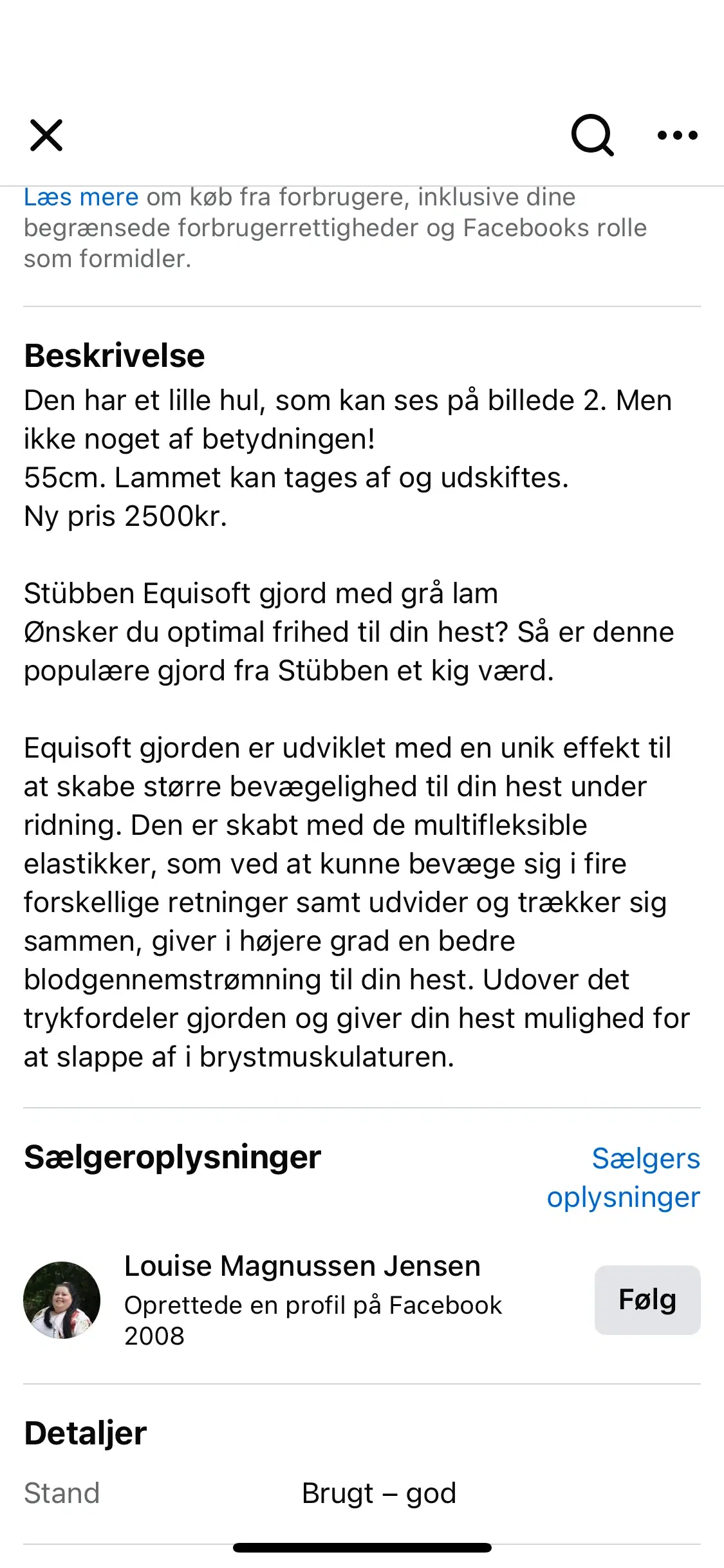 STÜBBEN EQUISOFT GJORD 55CM