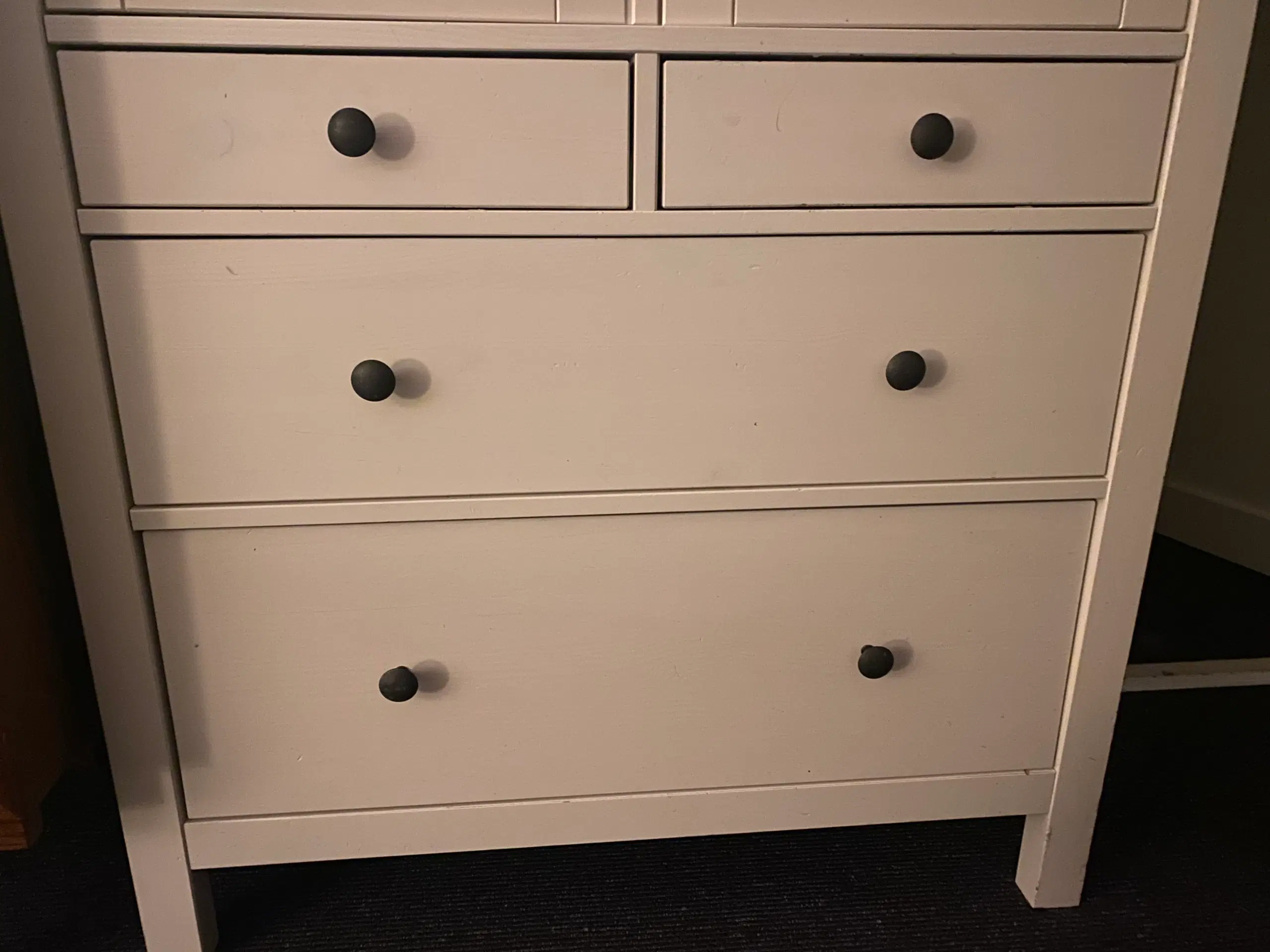 Ikea Hemnes hvid 4 skuffer glaslåger