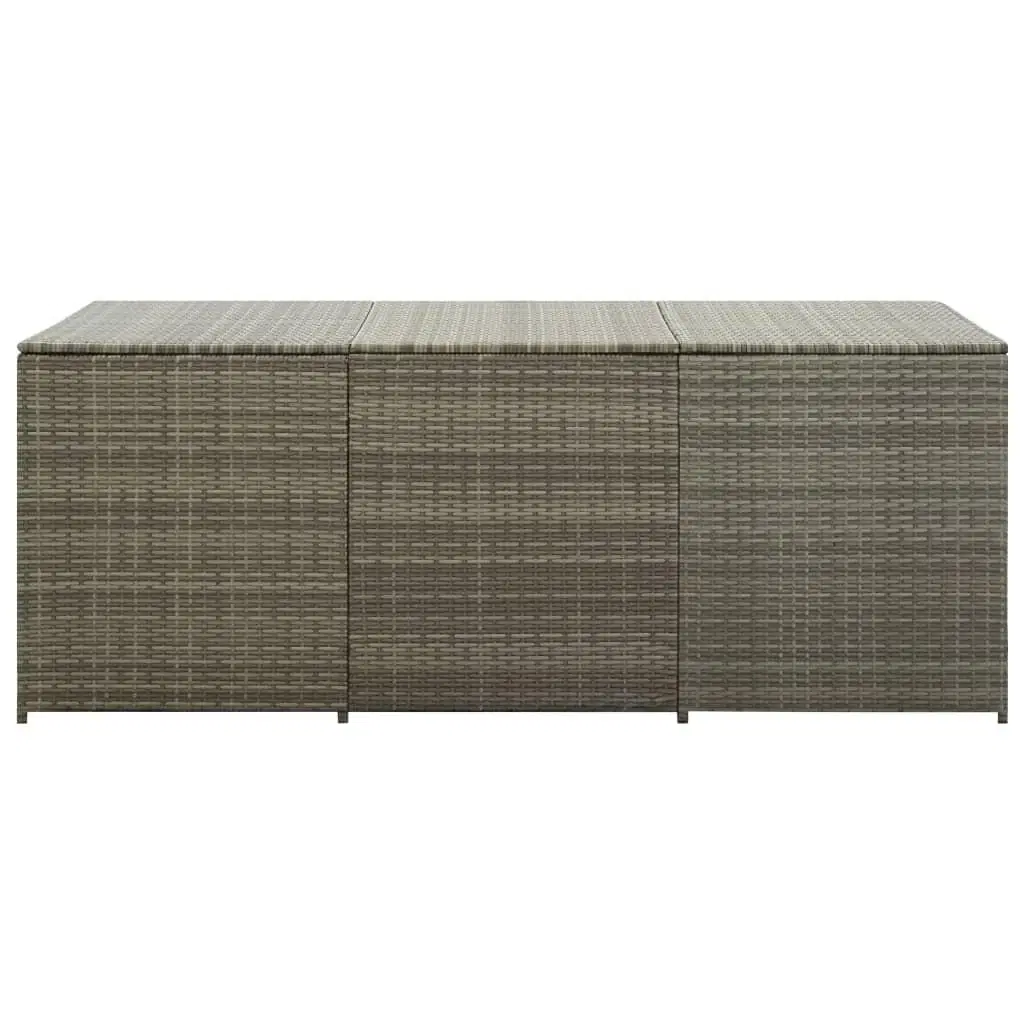 Opbevaringskasse til haven 180x90x70 cm polyrattan grå