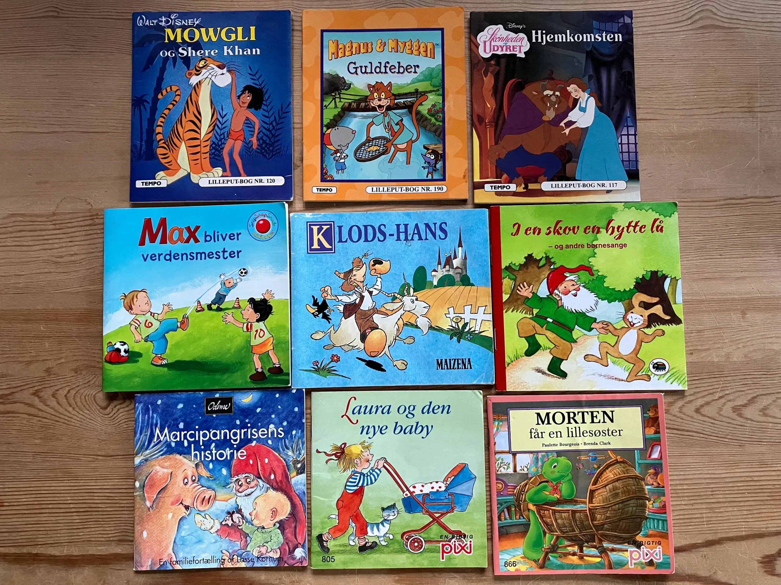 6 x 9 børnebøger Lilleput Disney mm