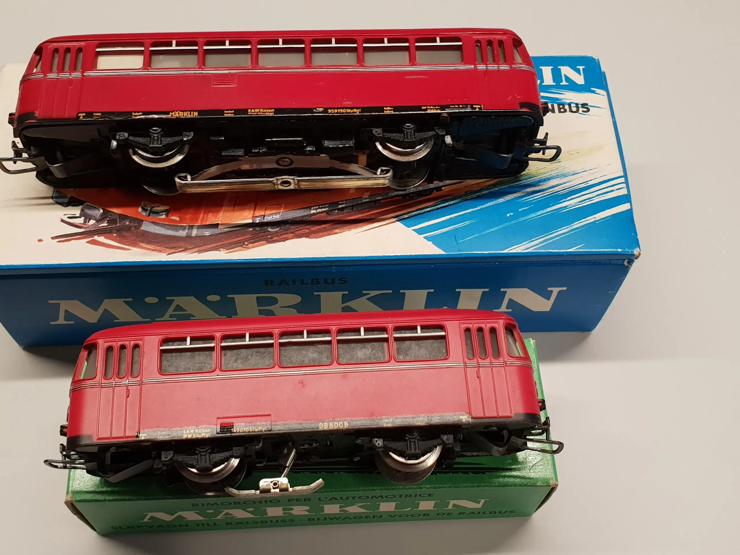 Märklin #3016 Skinnebus m. #4018 bivogn H0 analog