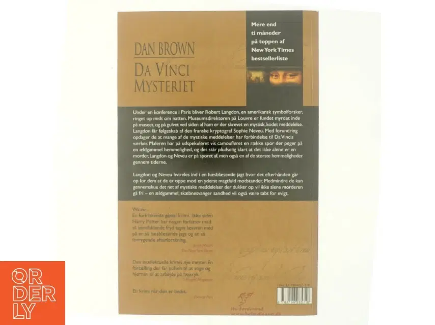 Da Vinci mysteriet af Dan Brown (Bog)