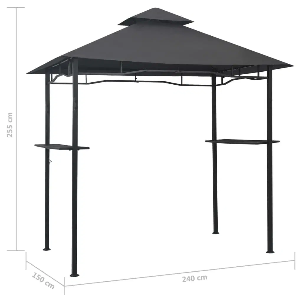 Grillpavillon 240x150x255 cm stål antracitgrå