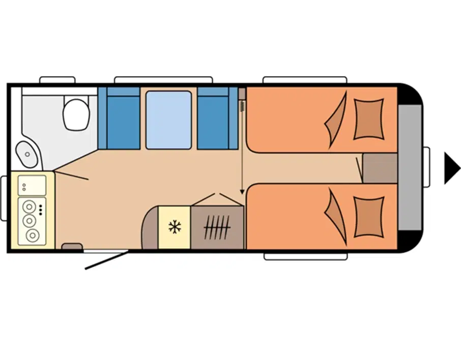 2024 - Hobby Excellent 460 SL   Lækker Hobby med enkelsenge fra Hinshøj Caravan A/S