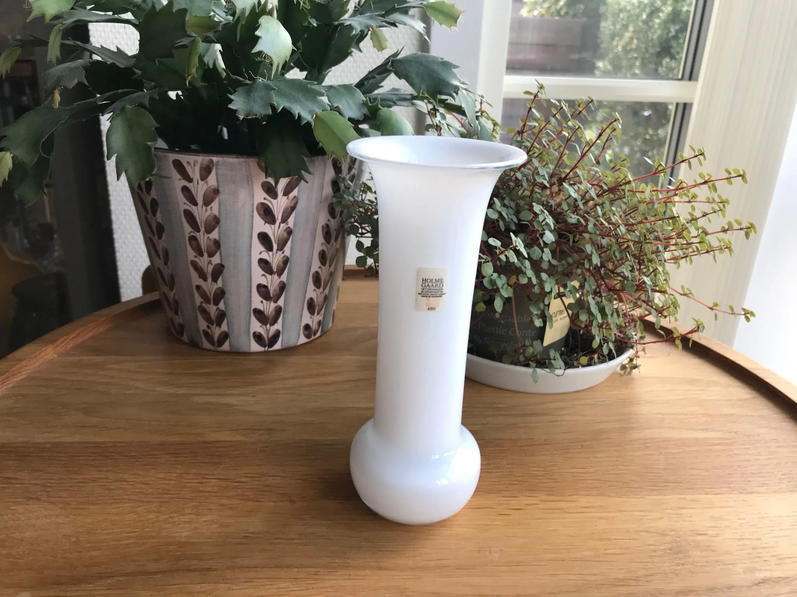 Trompet vase opal lille Holmegaard