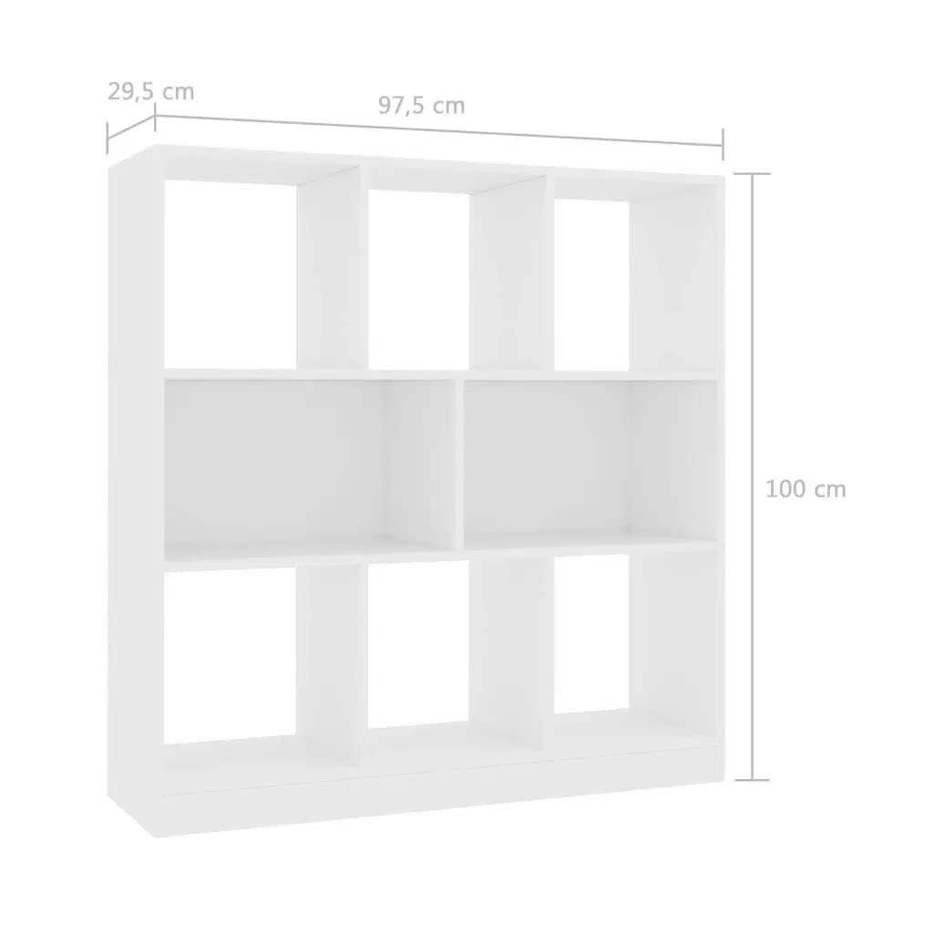 Bogreol 975x295x100 cm konstrueret træ hvid