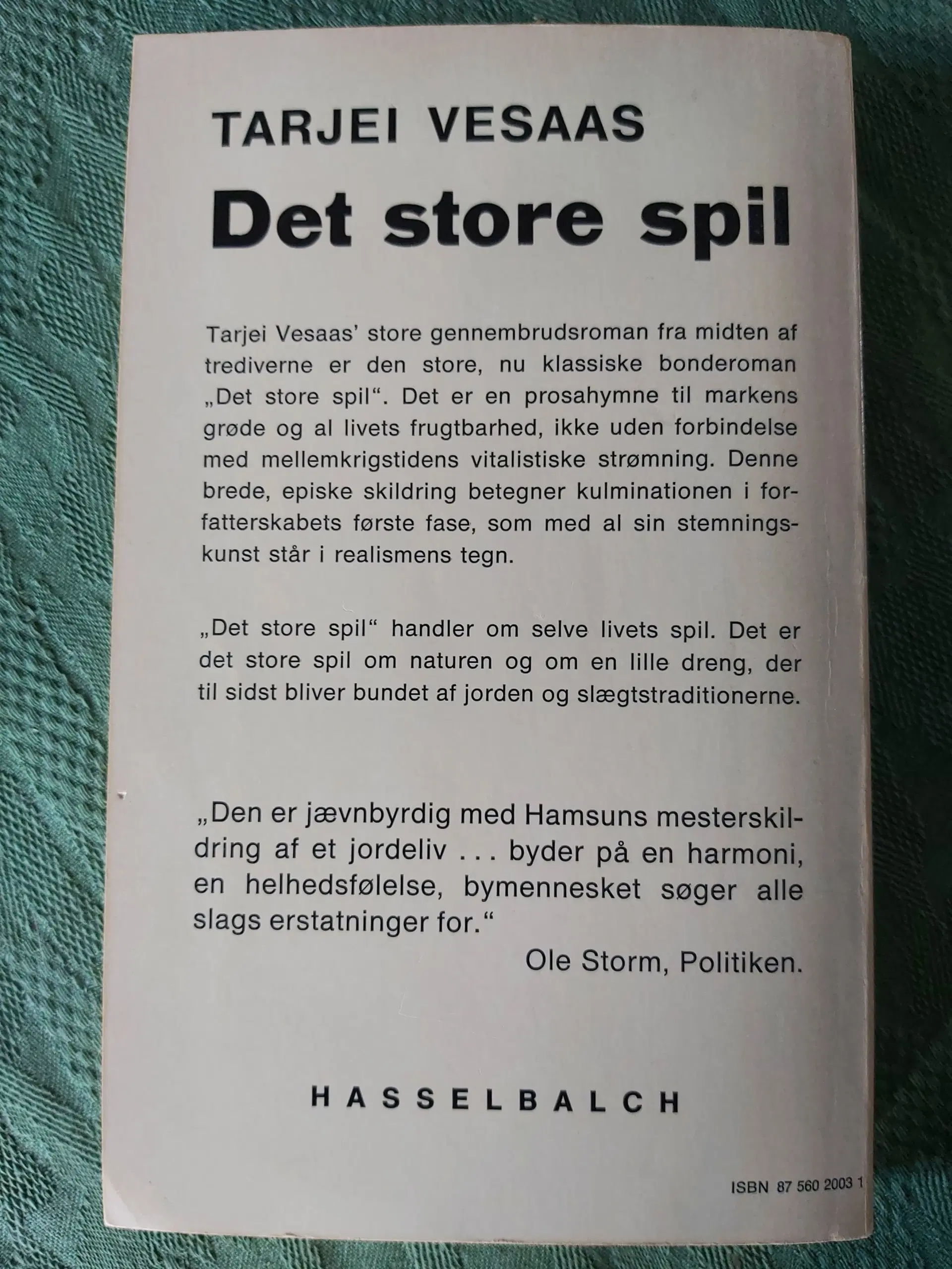 Tarjei Vesaas: Det store spil