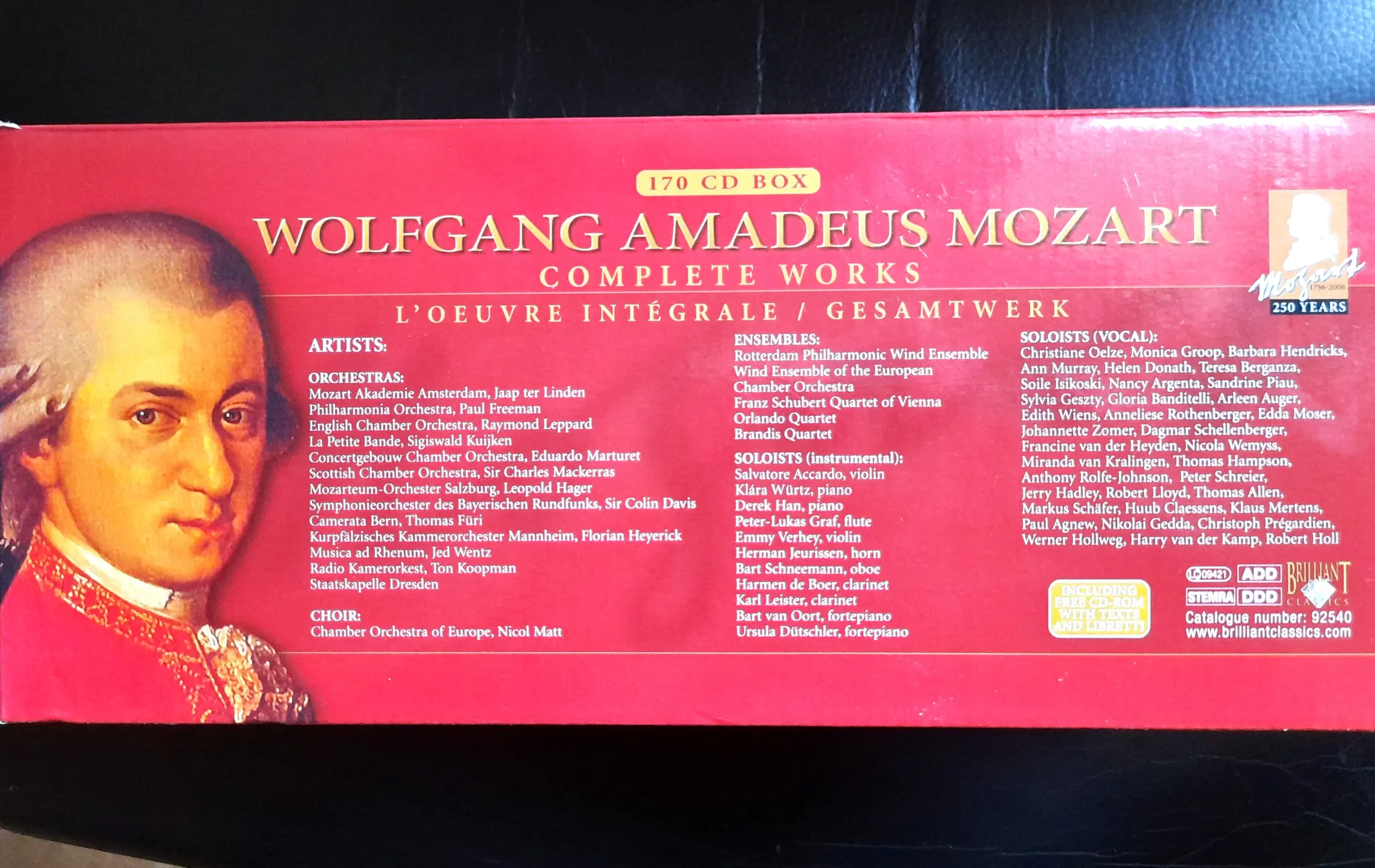 WOLFGANG AMADEUS MOZART COMPLETE WORKS 170! CD BOX