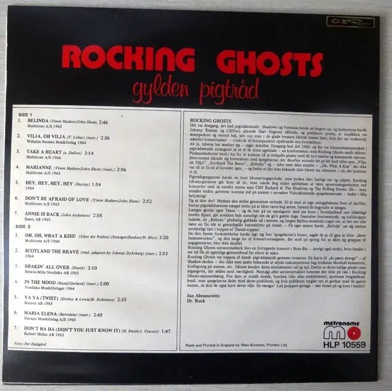 Peter Belli og Rocking Ghost  Vinyl LP