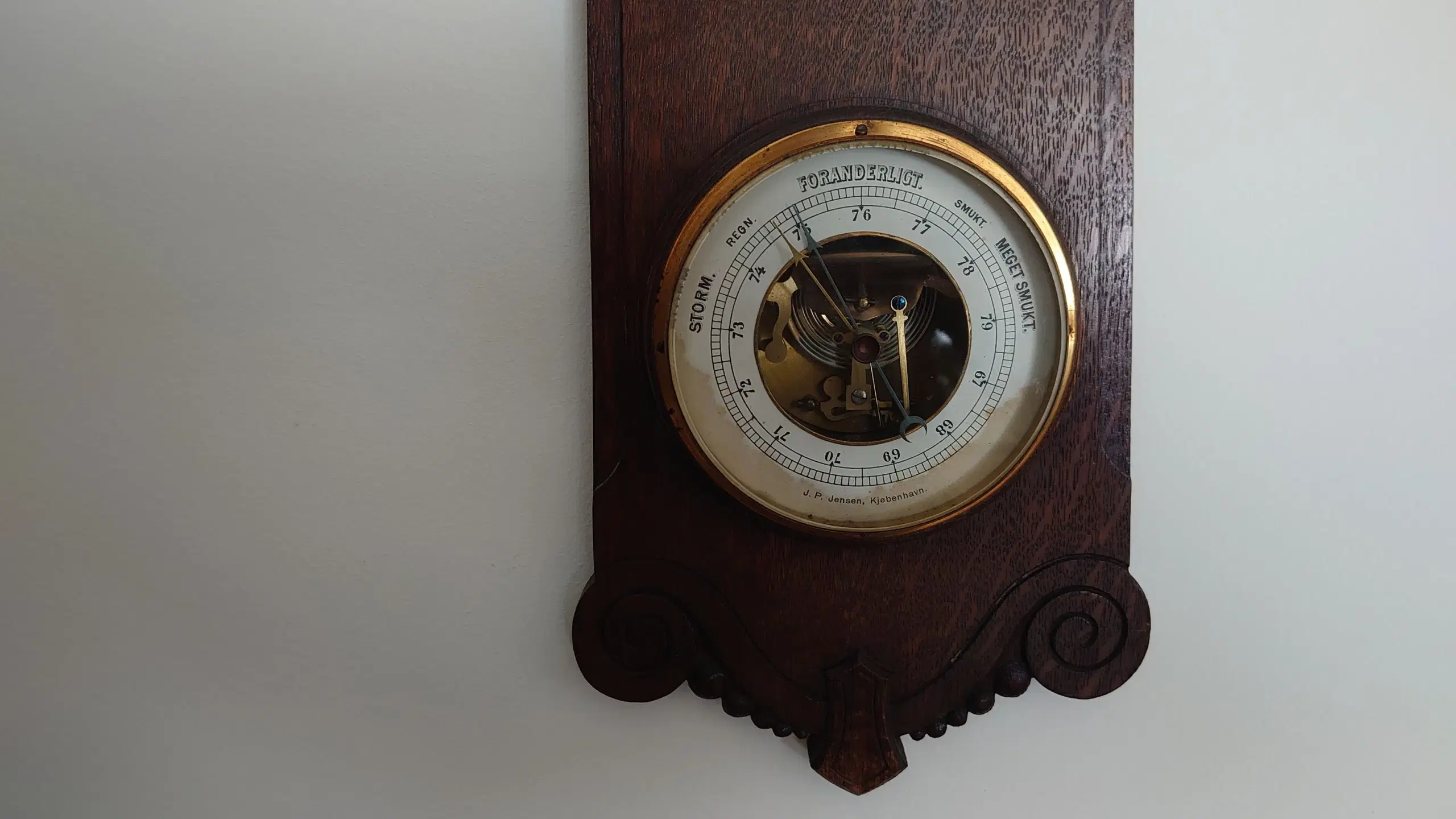 Gammelt barometer/termometer fuldt funktionelt