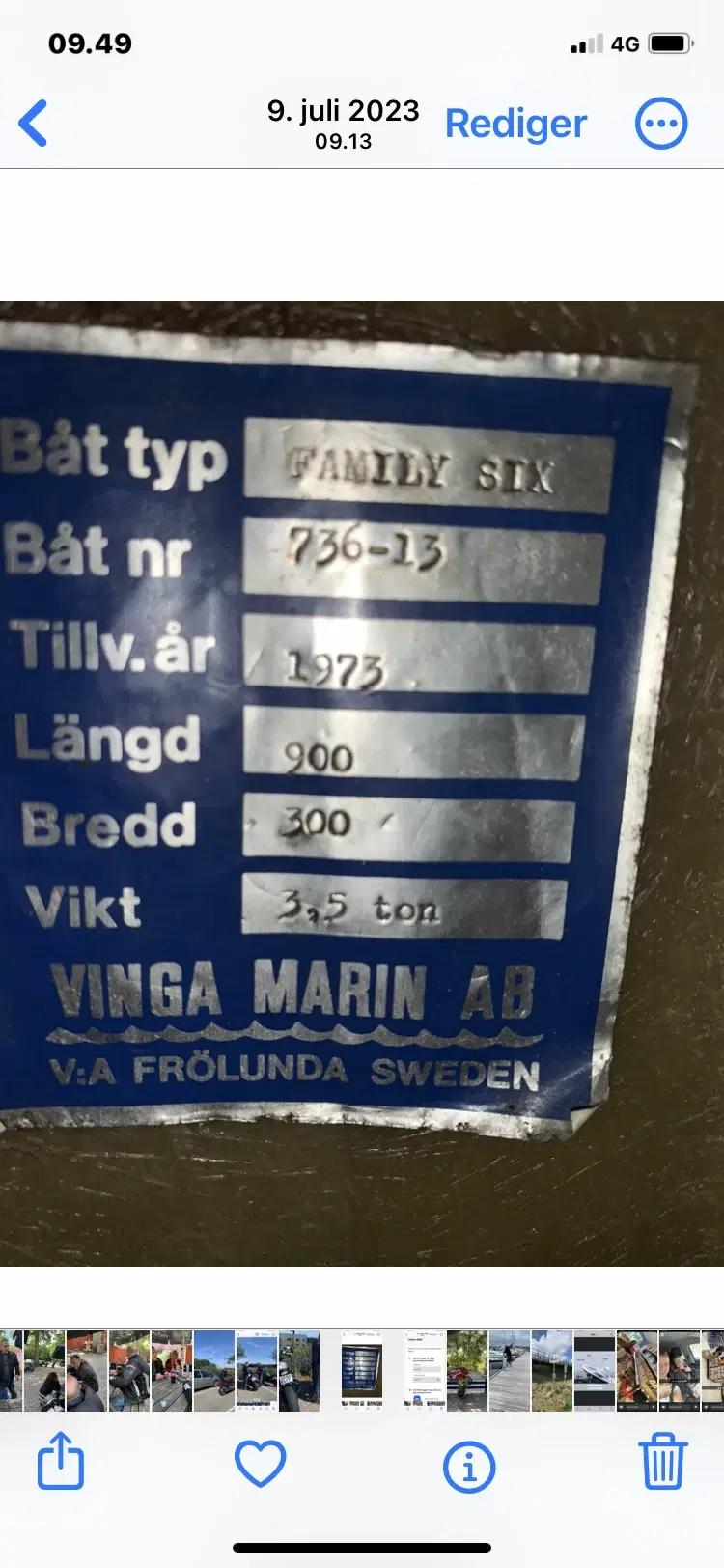 Motorbåd vinga 30 fod