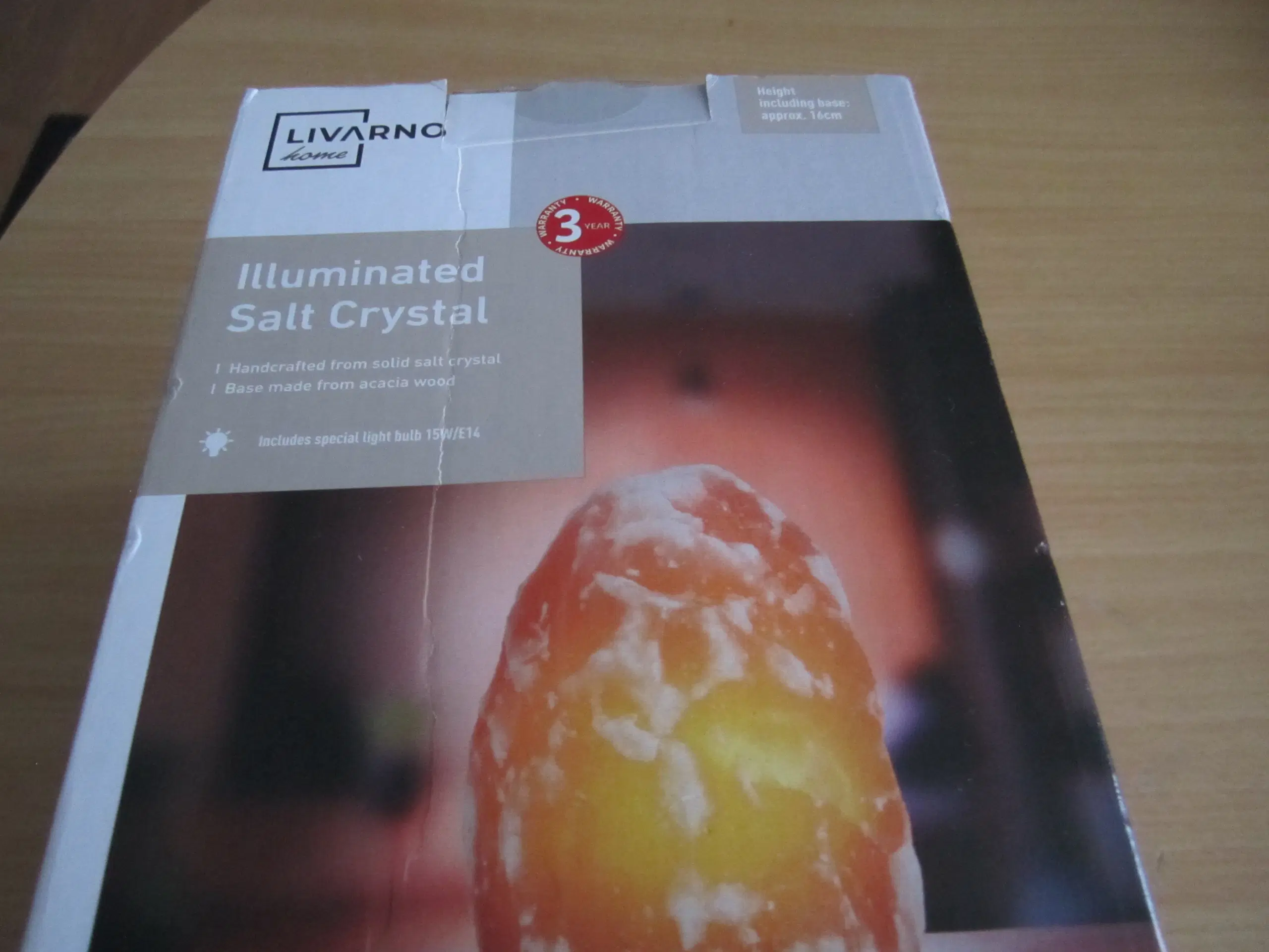 LAMPE Salt Crystal med lys