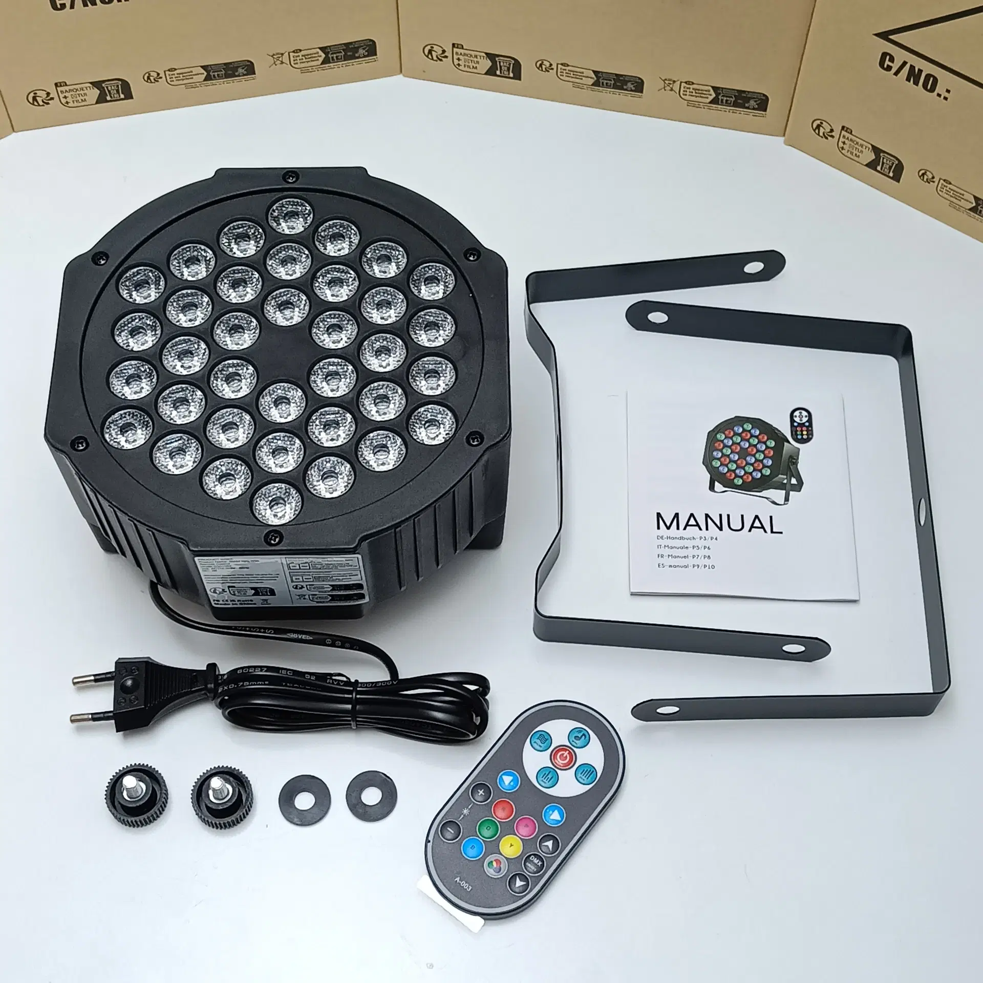 NY! 36 RGB LED Diskolys Lydsensor / DMX512 In-Out