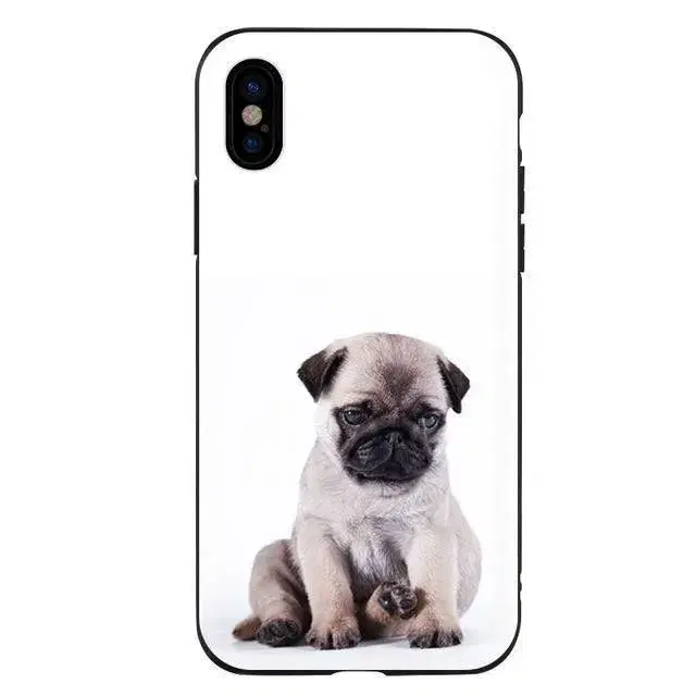 Silikone cover med mops til iPhone X XS