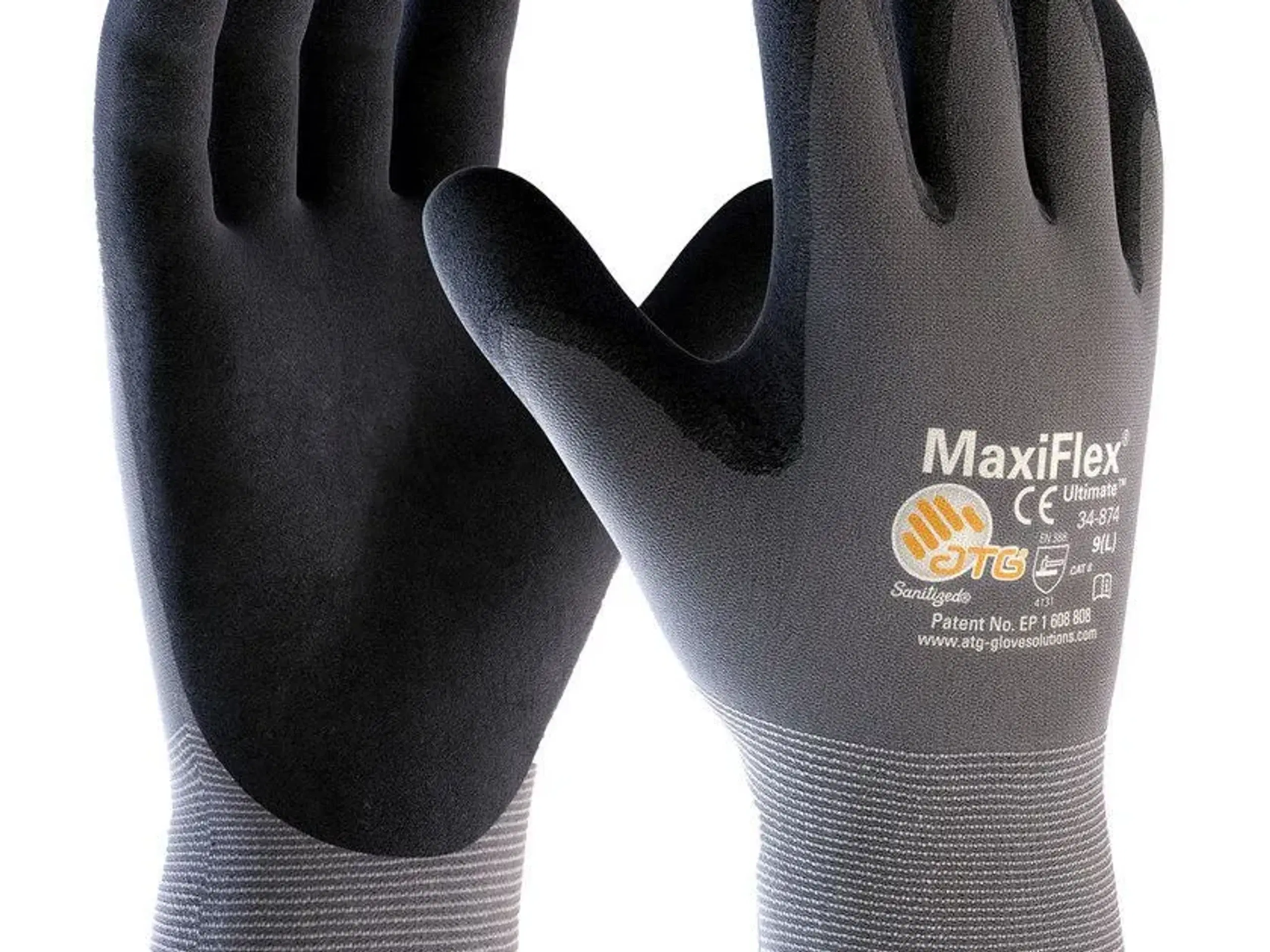 MaxiFlex Ultimate 34-874 arbejdshandsker Grå/Sort