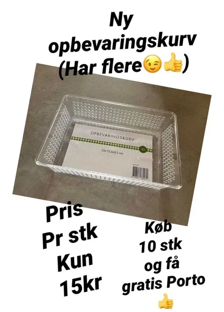 Nye plastik opbevaringskurve