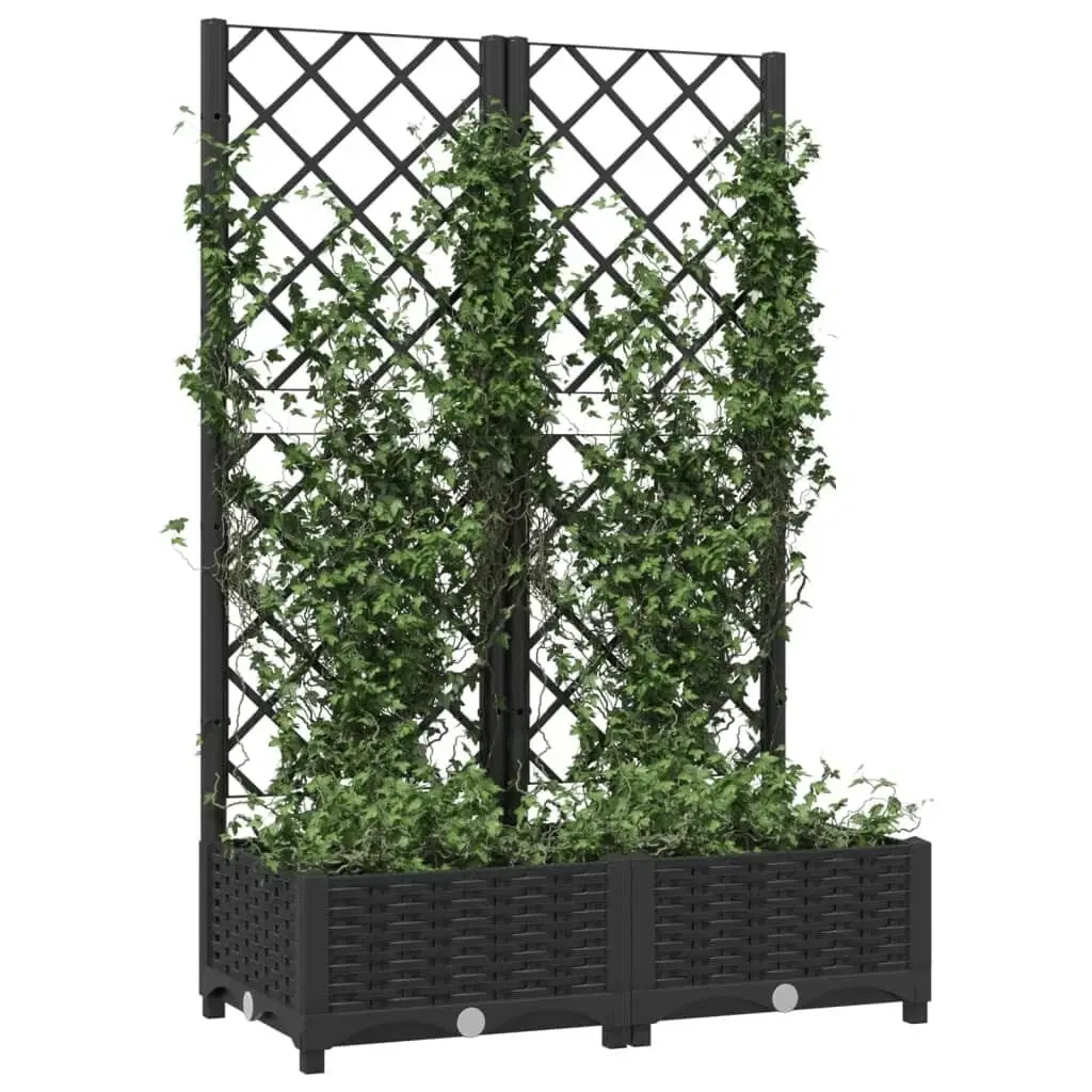 Plantekasse med espalier 80x40x1215 cm PP sort