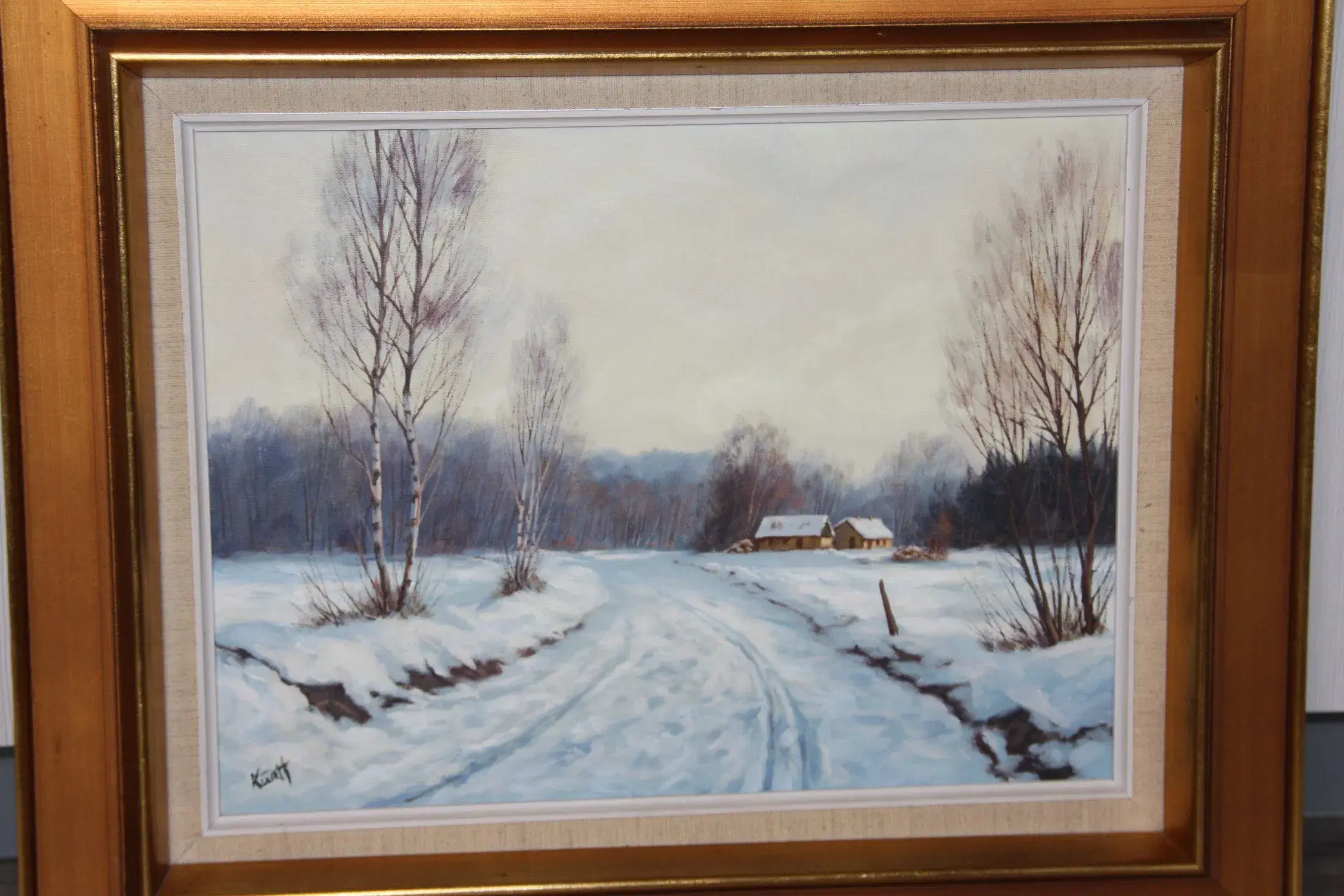 Oliemaleri Kurt Haugaard  rammemål 56 cm x 46 cm