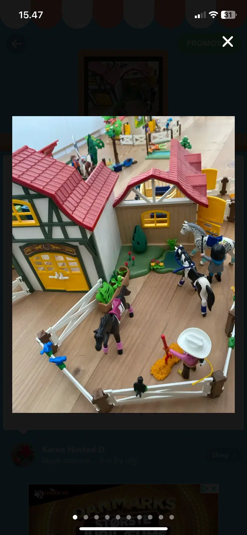 Playmobil kæmpe hestestald med mange heste