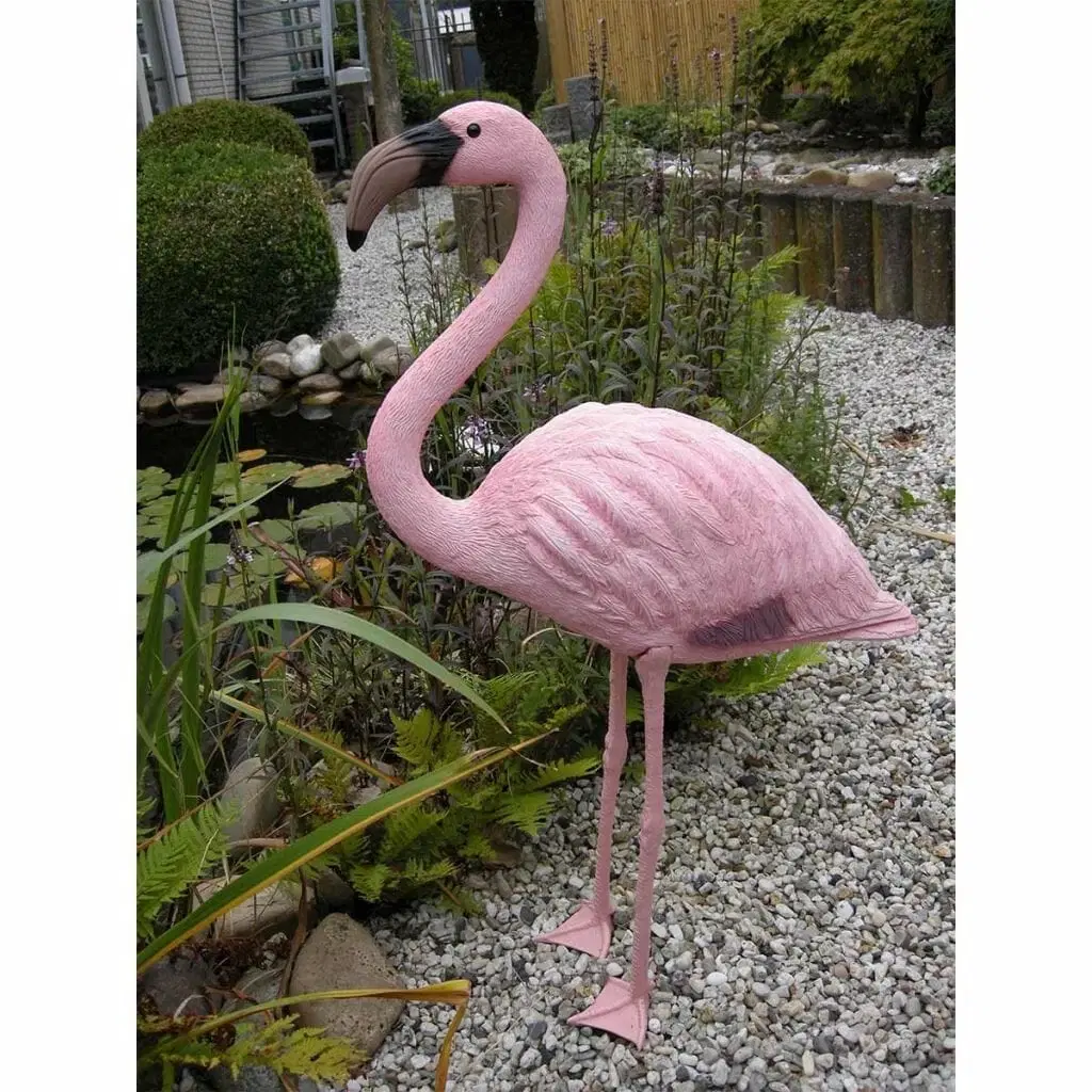 flamingo havedamsfigur plastik