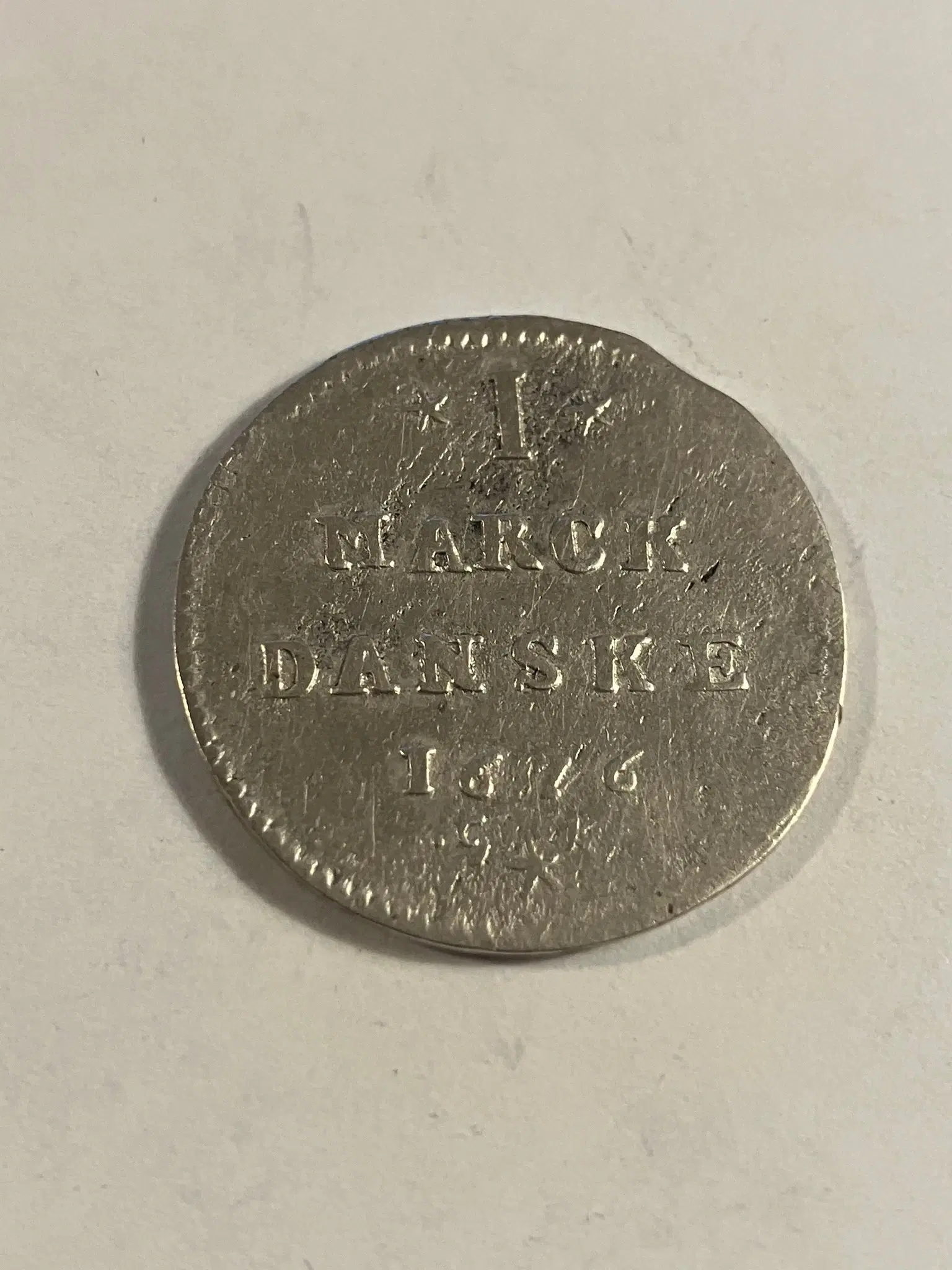 1 mark 1676 Denmark Renset / Cleaned