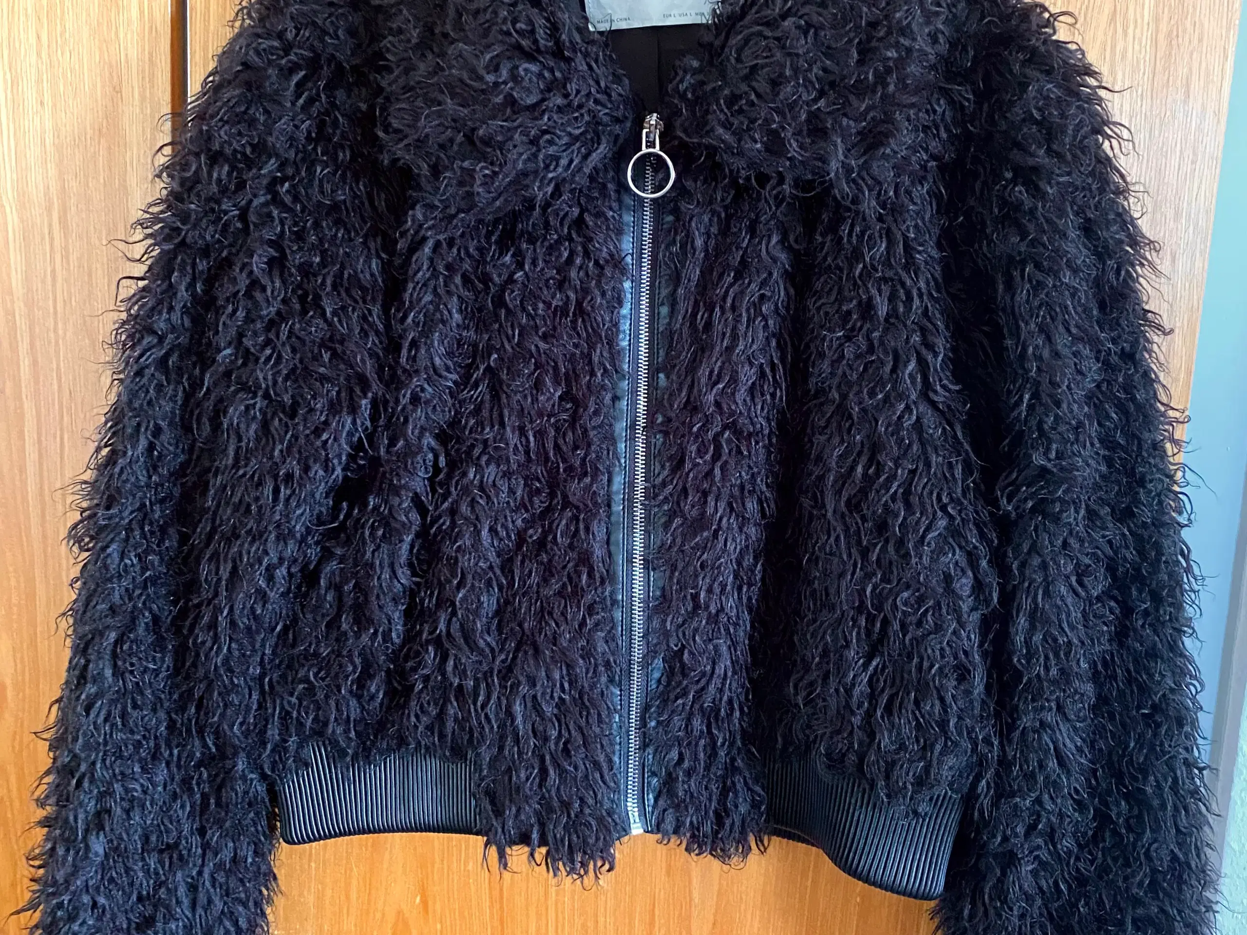 Sort Faux Fur jakke