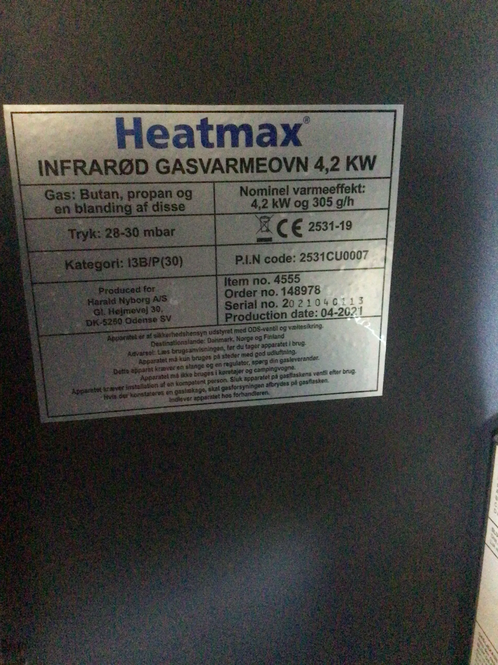 Heatmax gasvarmeovn