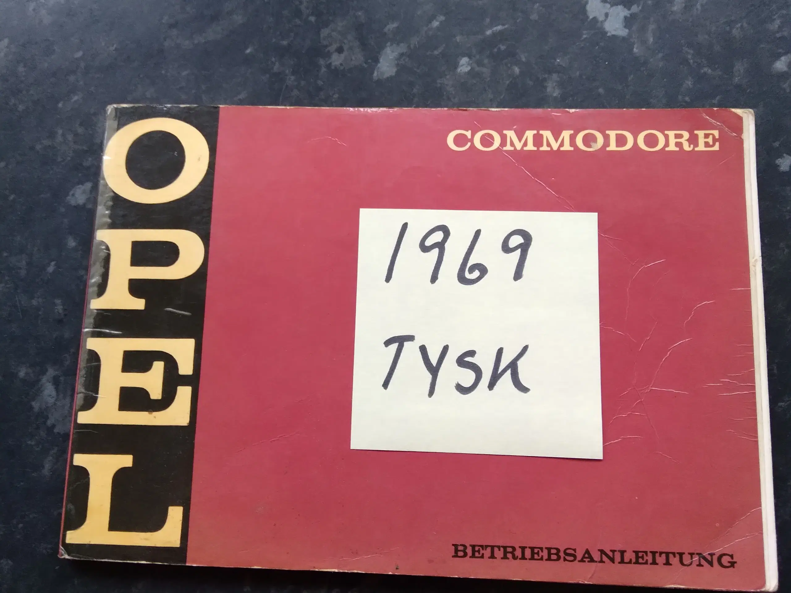 Opel Commodore 1969 tysk instruktionsbog sælges