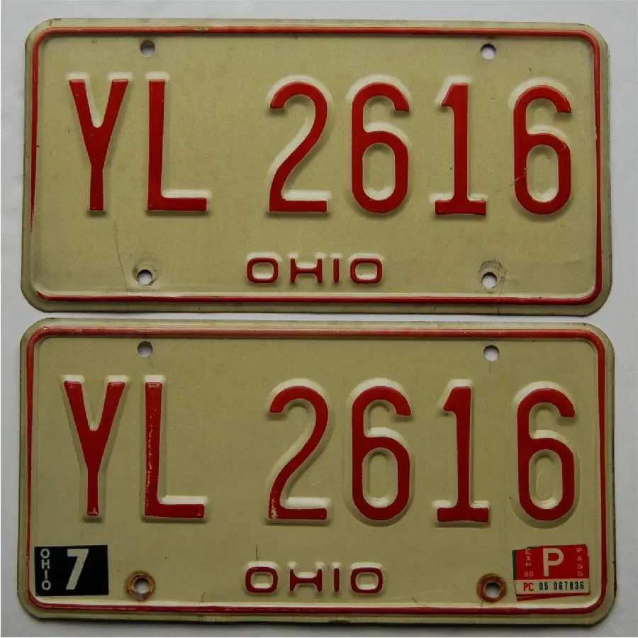 USA Original nummerplade  OHIO YL 2616