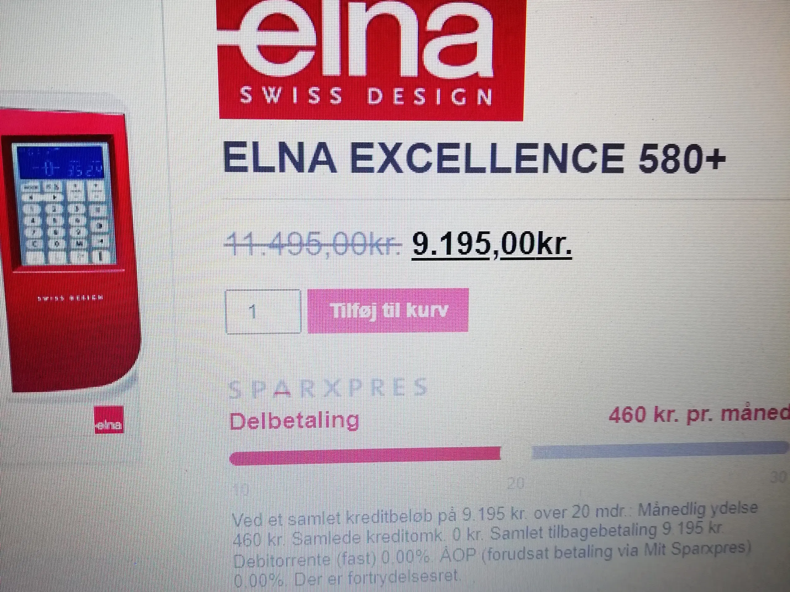 Symaskine. Elna  Excellence 580+