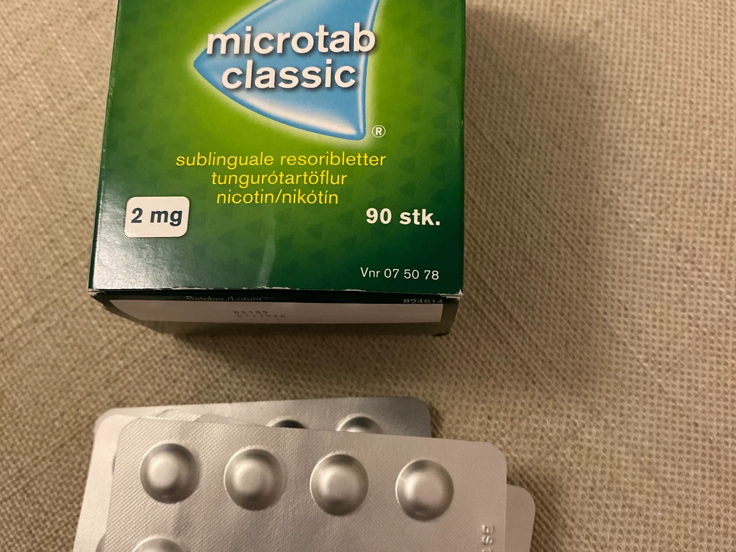 nicorette microtab classic  (2mg) 80 stk