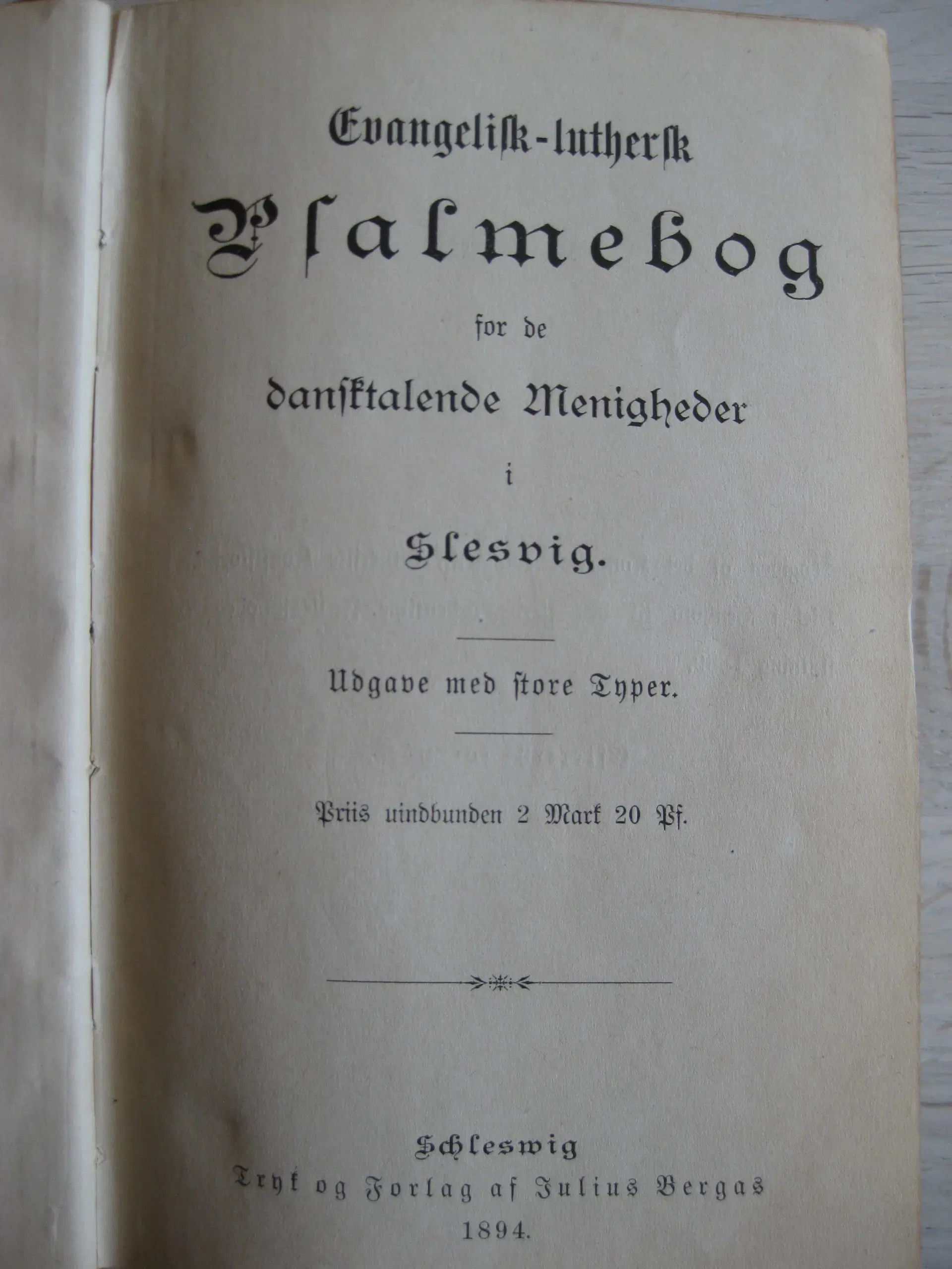 Salmebog fra 1894 - for dansktalende i Slesvig ;-)