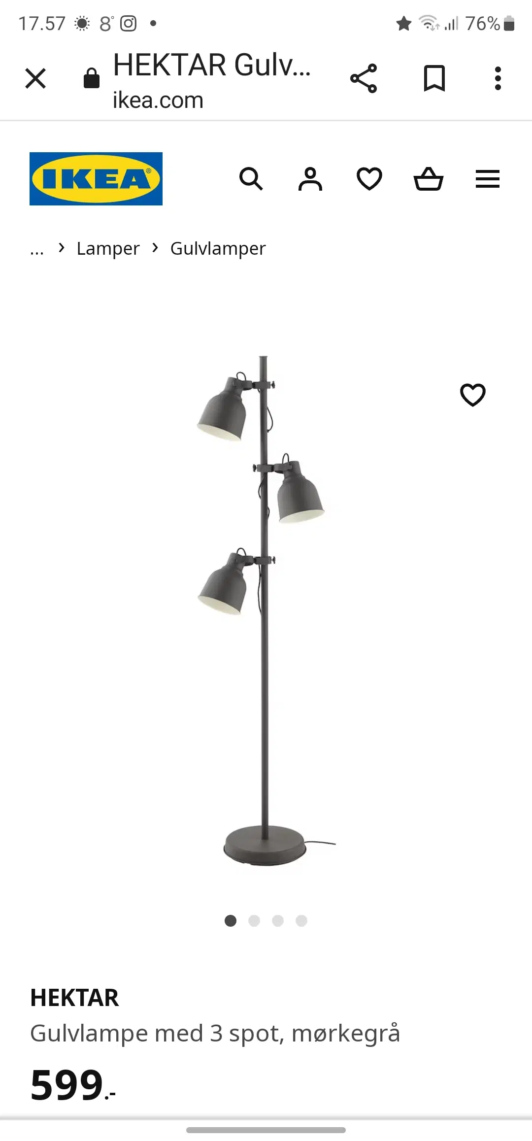 Gulvlampe IKEA HEKTAR