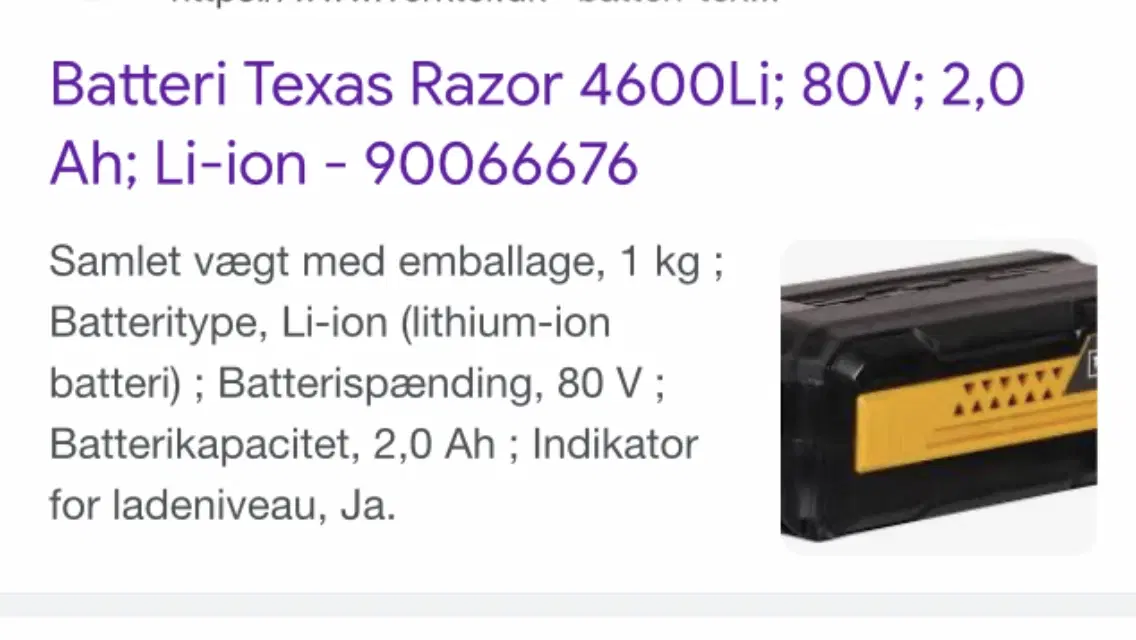 Batteri Texas plæneklipper