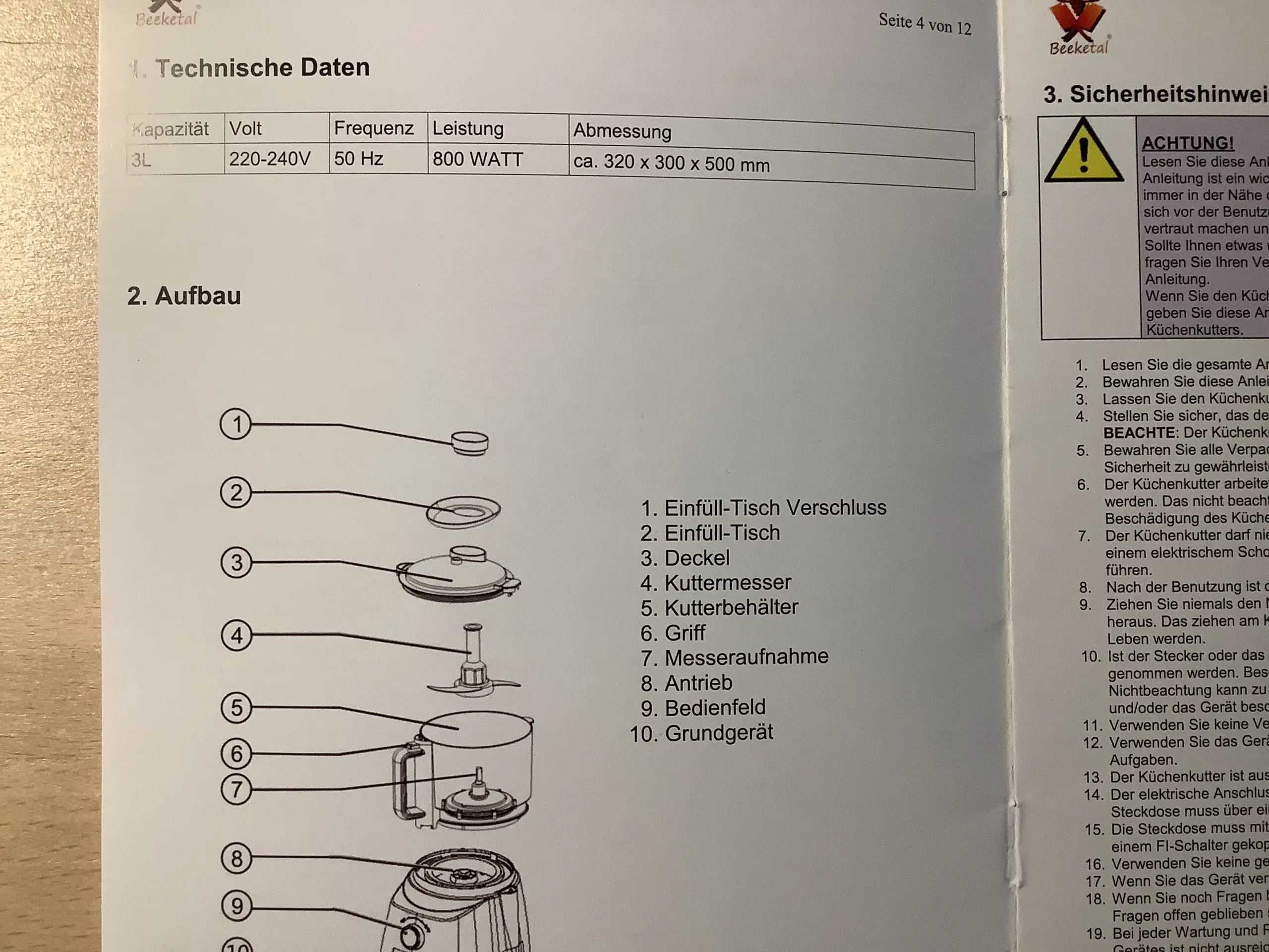 Kødhakker fra Beeketal