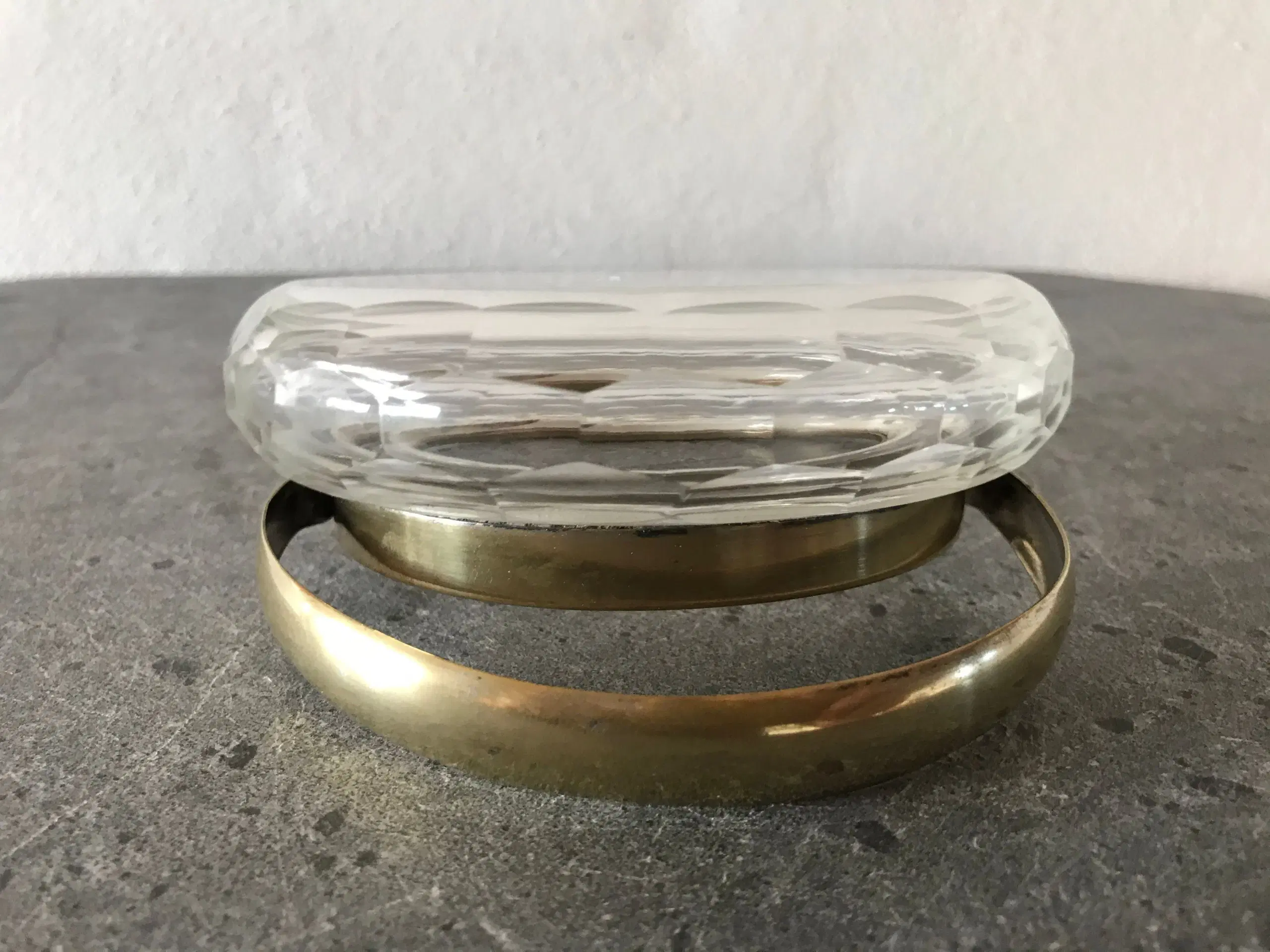 Lille glasskål med messing (vintage)