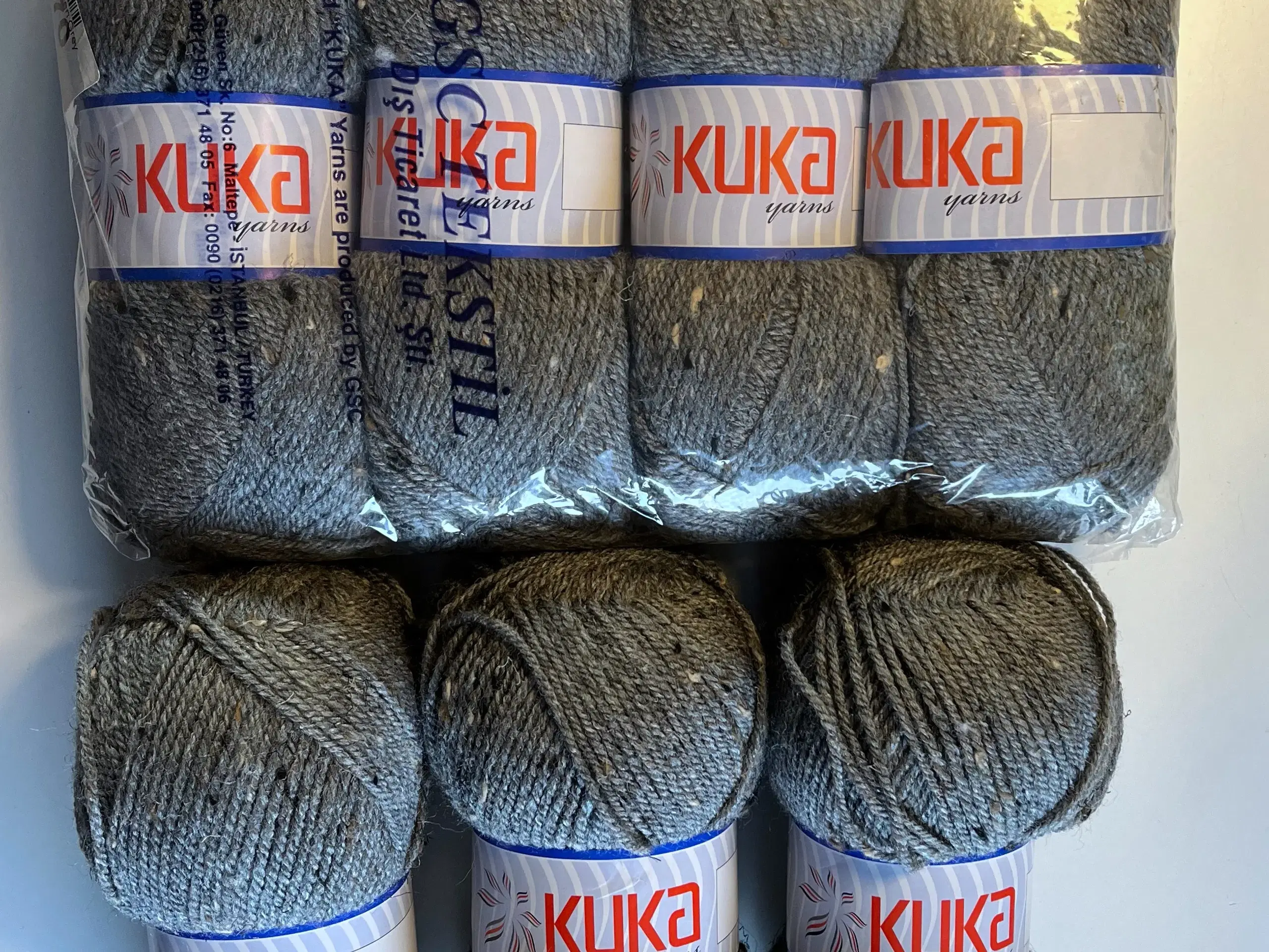 7 ngl Kuka Merino Tweed garn