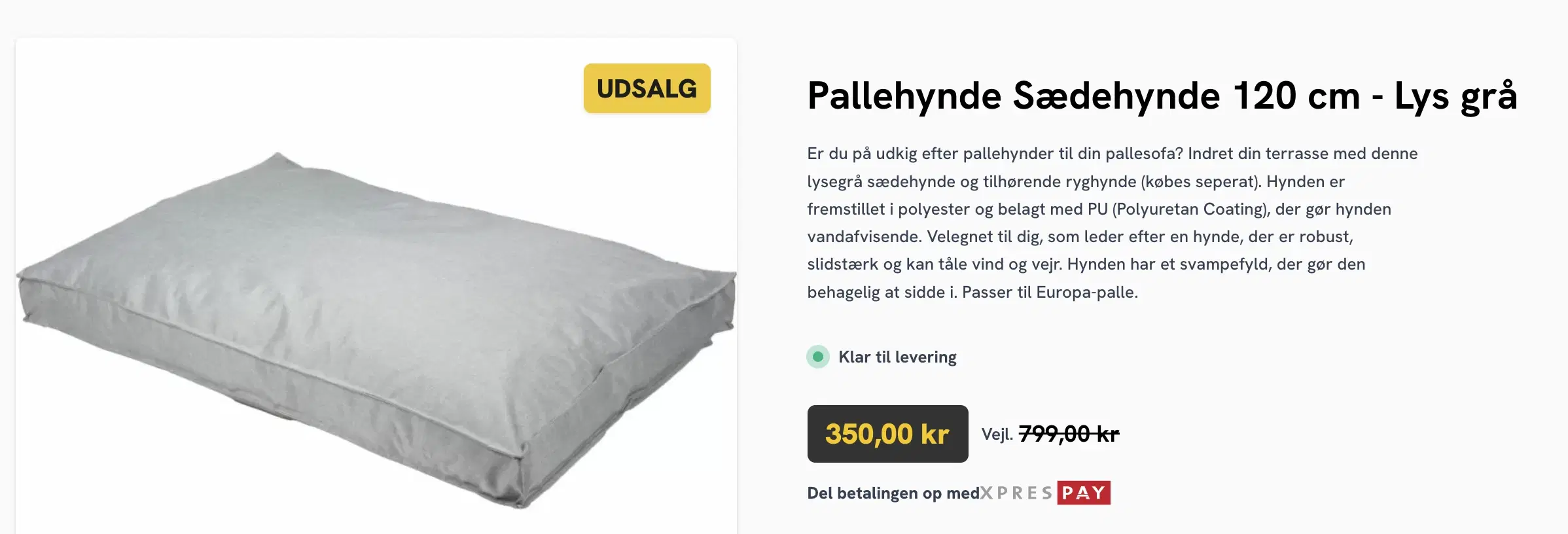 Sædehynde + 2x ryghynde til pallesofa