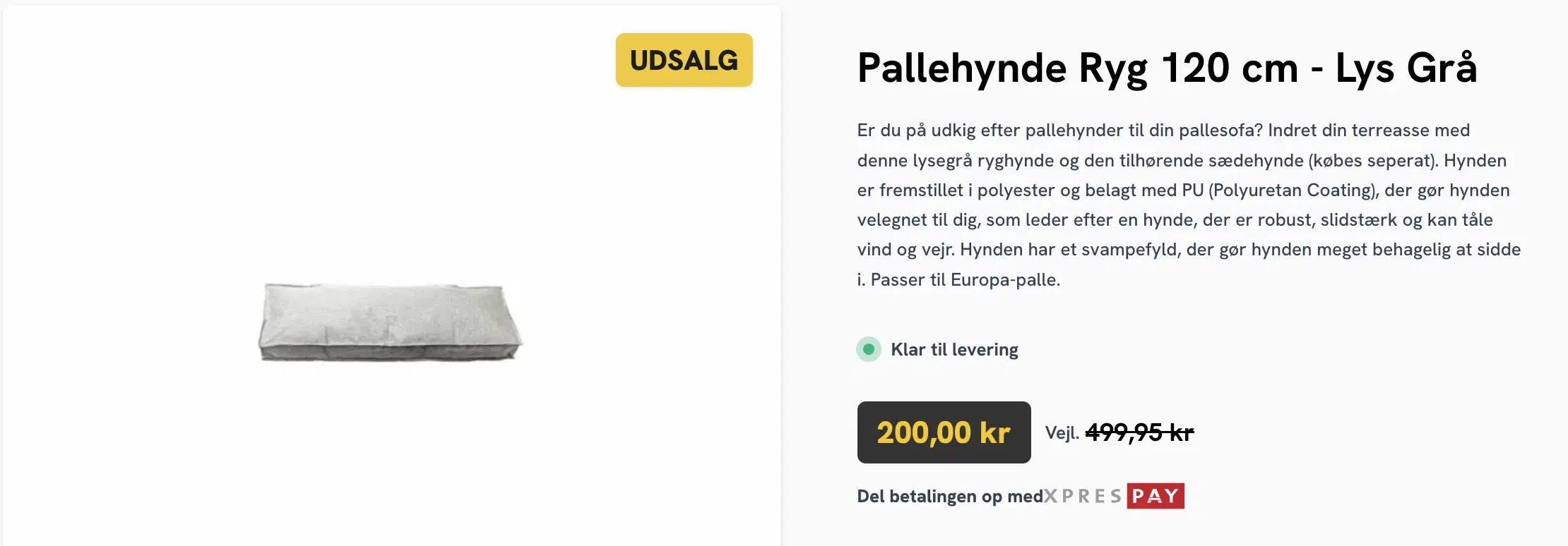 Sædehynde + 2x ryghynde til pallesofa