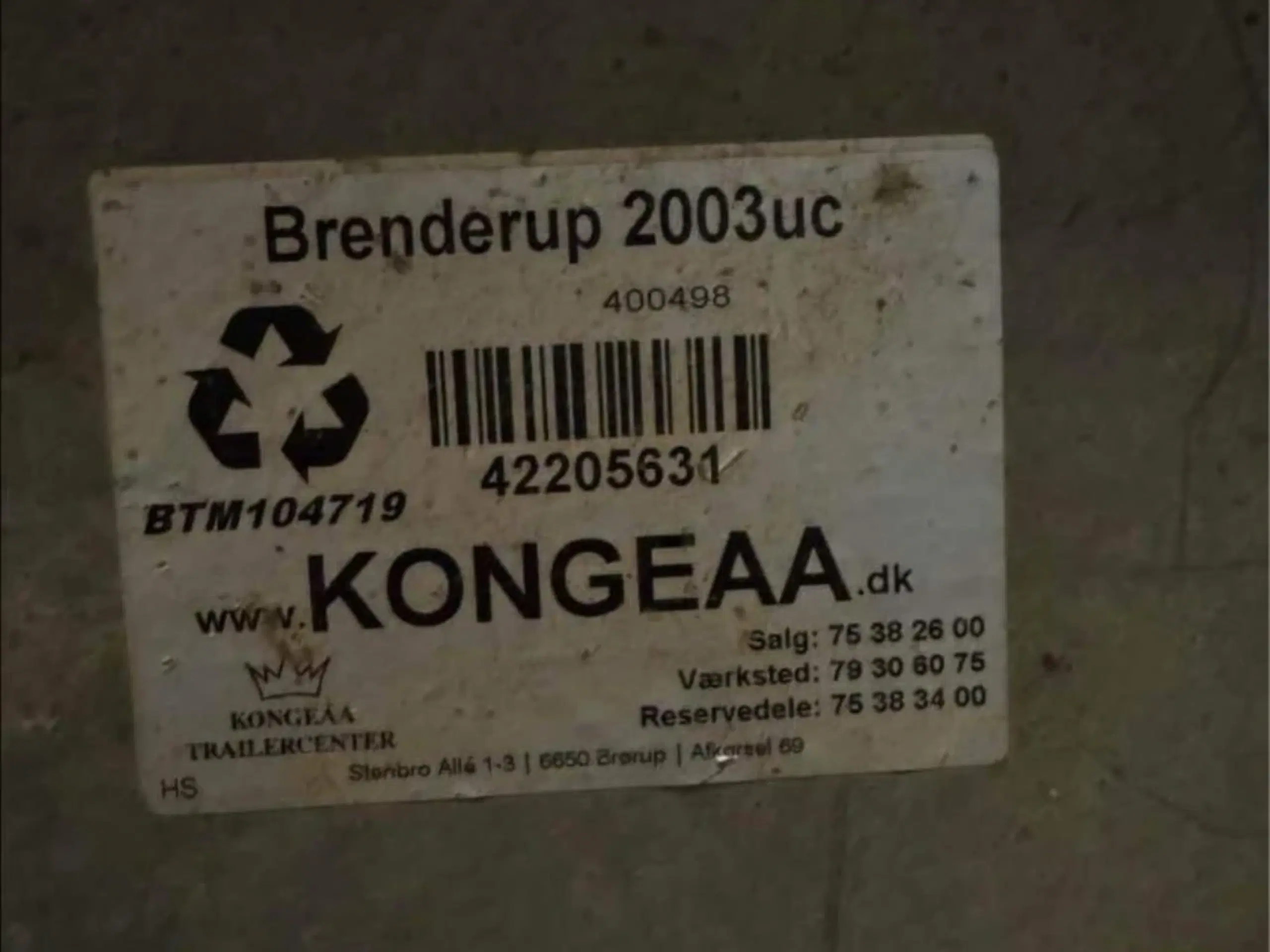 Brenderup maskin/auto trailer med tip